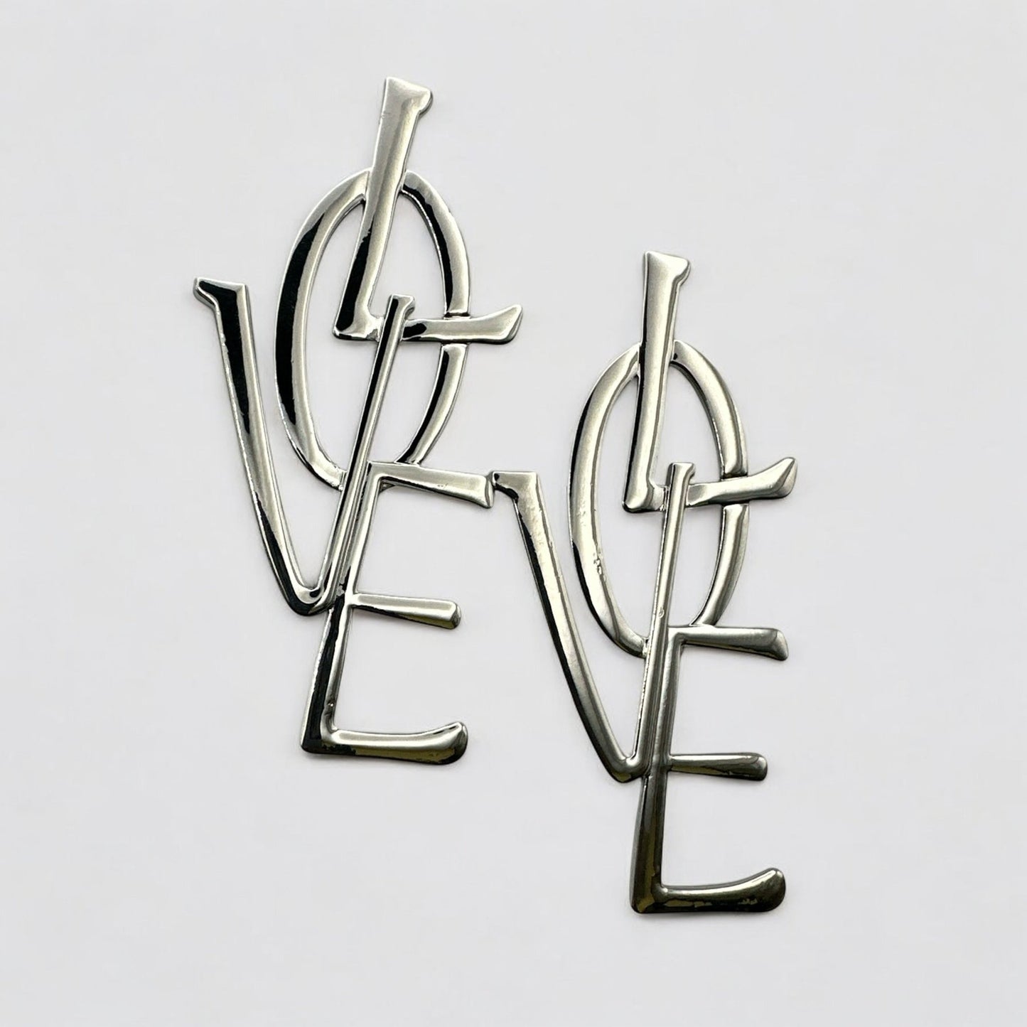 Bold LOVE Letter Statement Earrings – Oversized Drop in Gold or Silver - Fatisha Boutique
