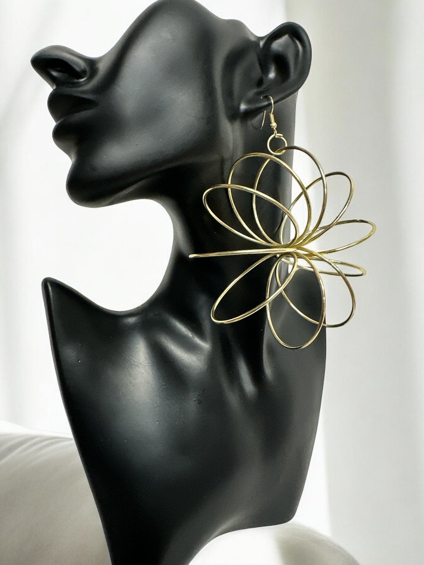 Bold Oversized Brass Dangle Earrings - Unique Geometric Statement Jewellery - Fatisha Boutique