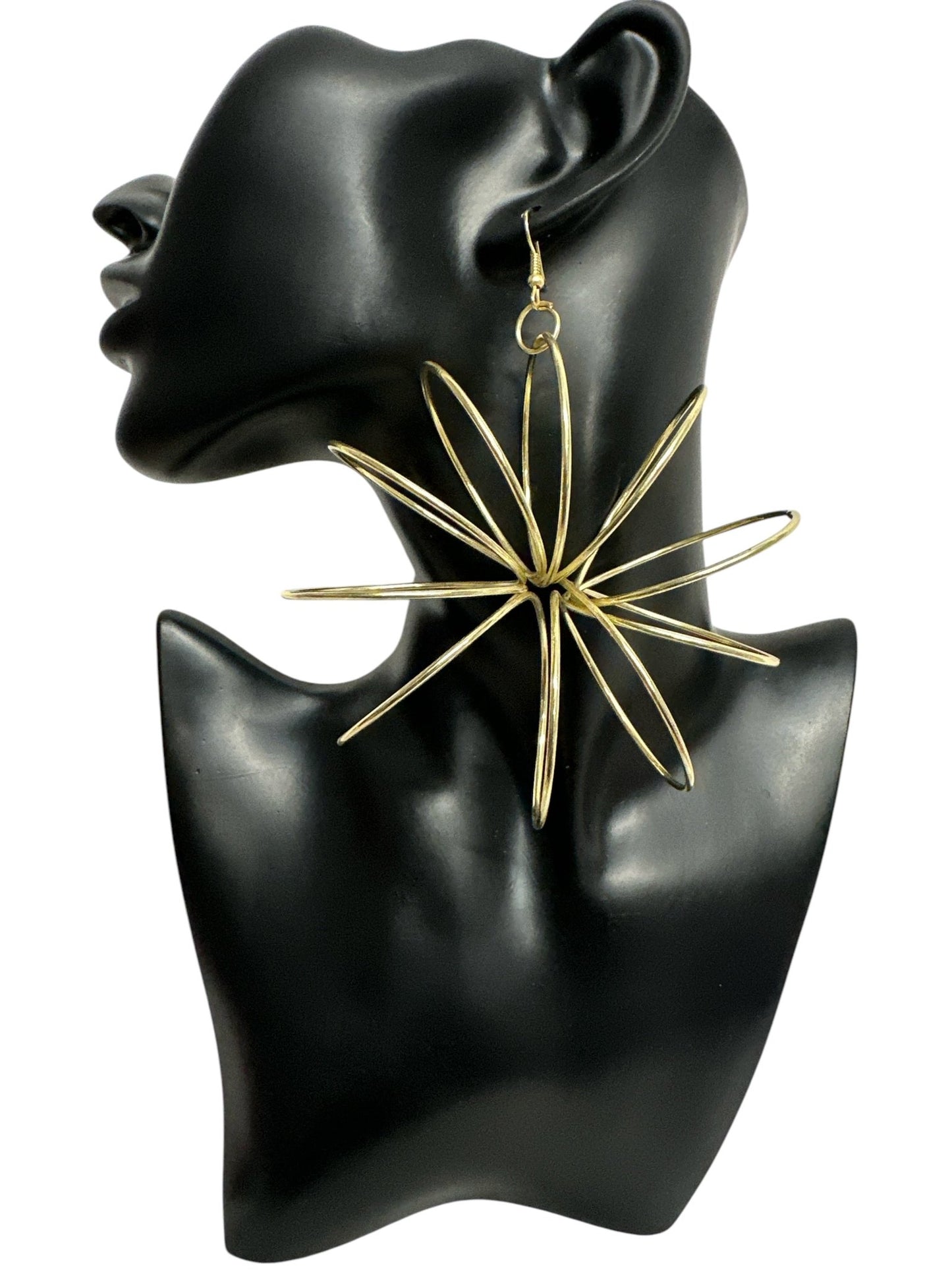 Bold Oversized Brass Dangle Earrings - Unique Geometric Statement Jewellery - Fatisha Boutique