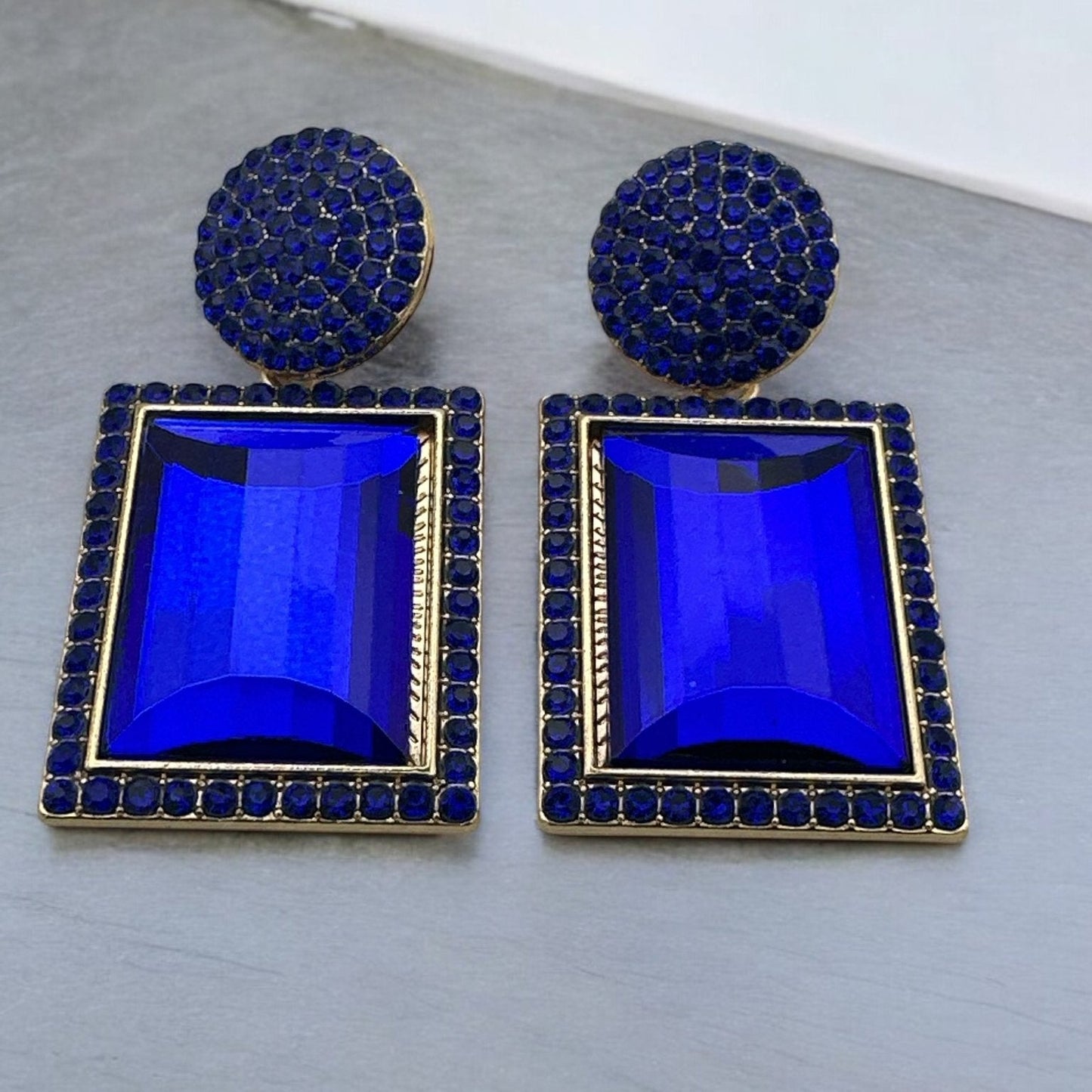 Bold Rhinestone Statement Earrings - Multiple Colours - Elegant Party Jewellery - Fatisha Boutique