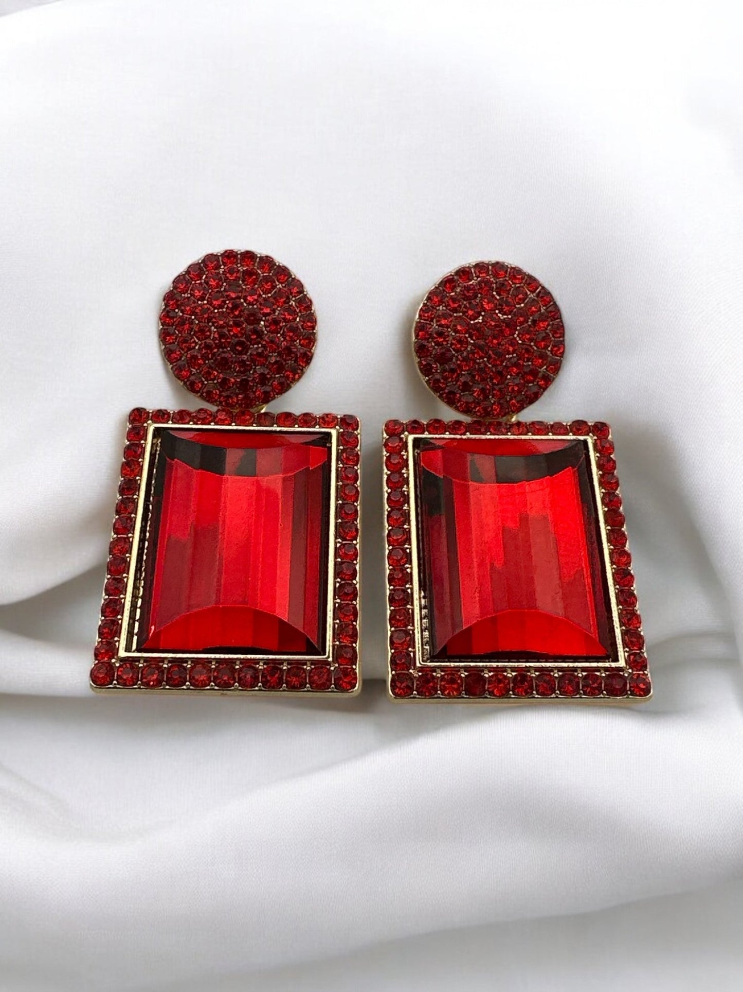 Bold Rhinestone Statement Earrings - Multiple Colours - Elegant Party Jewellery - Fatisha Boutique