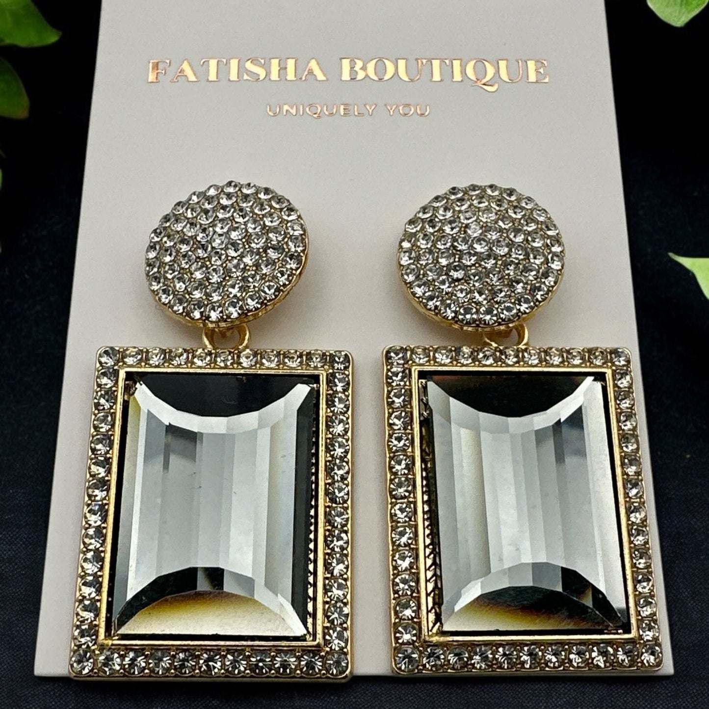 Bold Rhinestone Statement Earrings - Multiple Colours - Elegant Party Jewellery - Fatisha Boutique