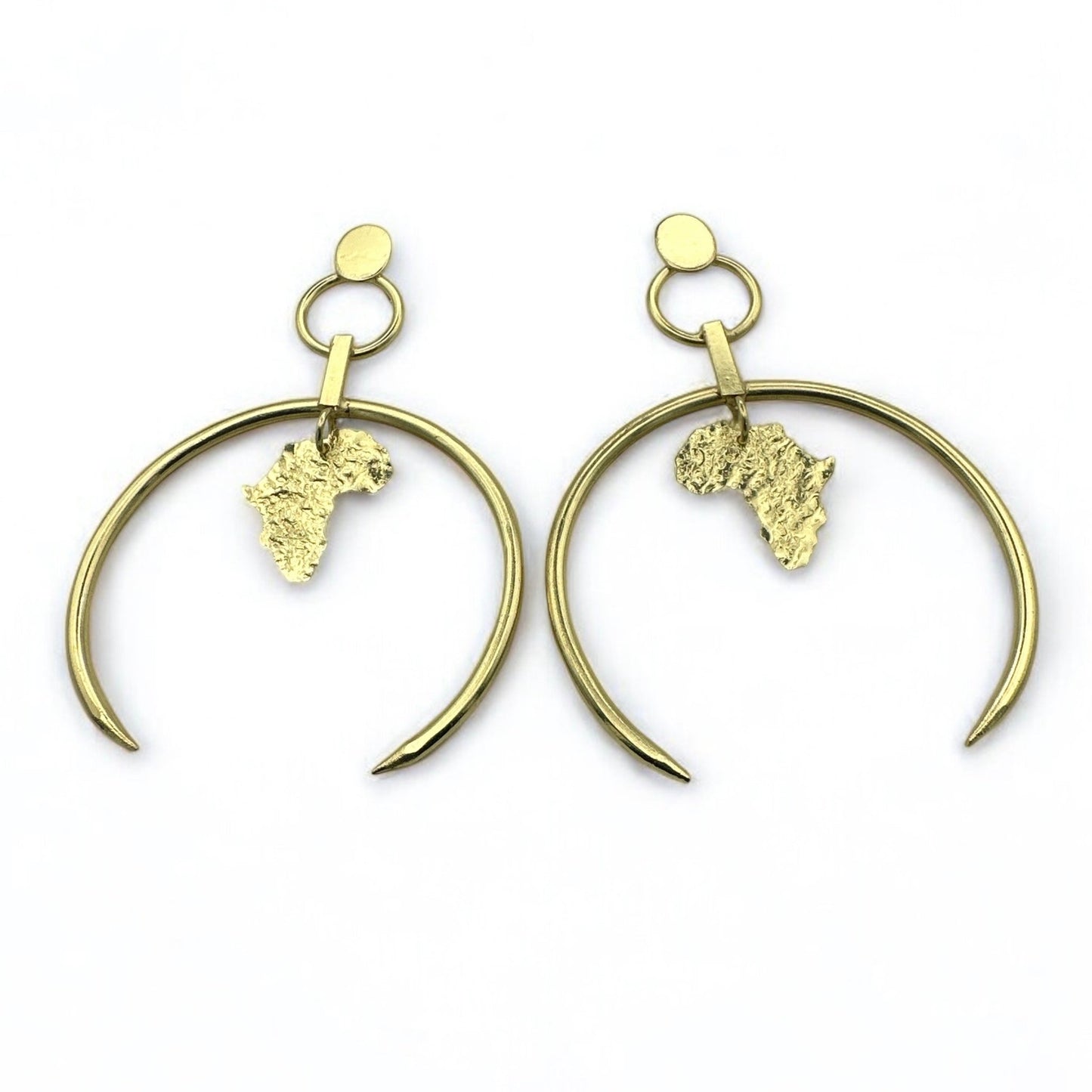 Brass African Map Hoop Earrings – Handmade Afrocentric Jewellery - Fatisha Boutique