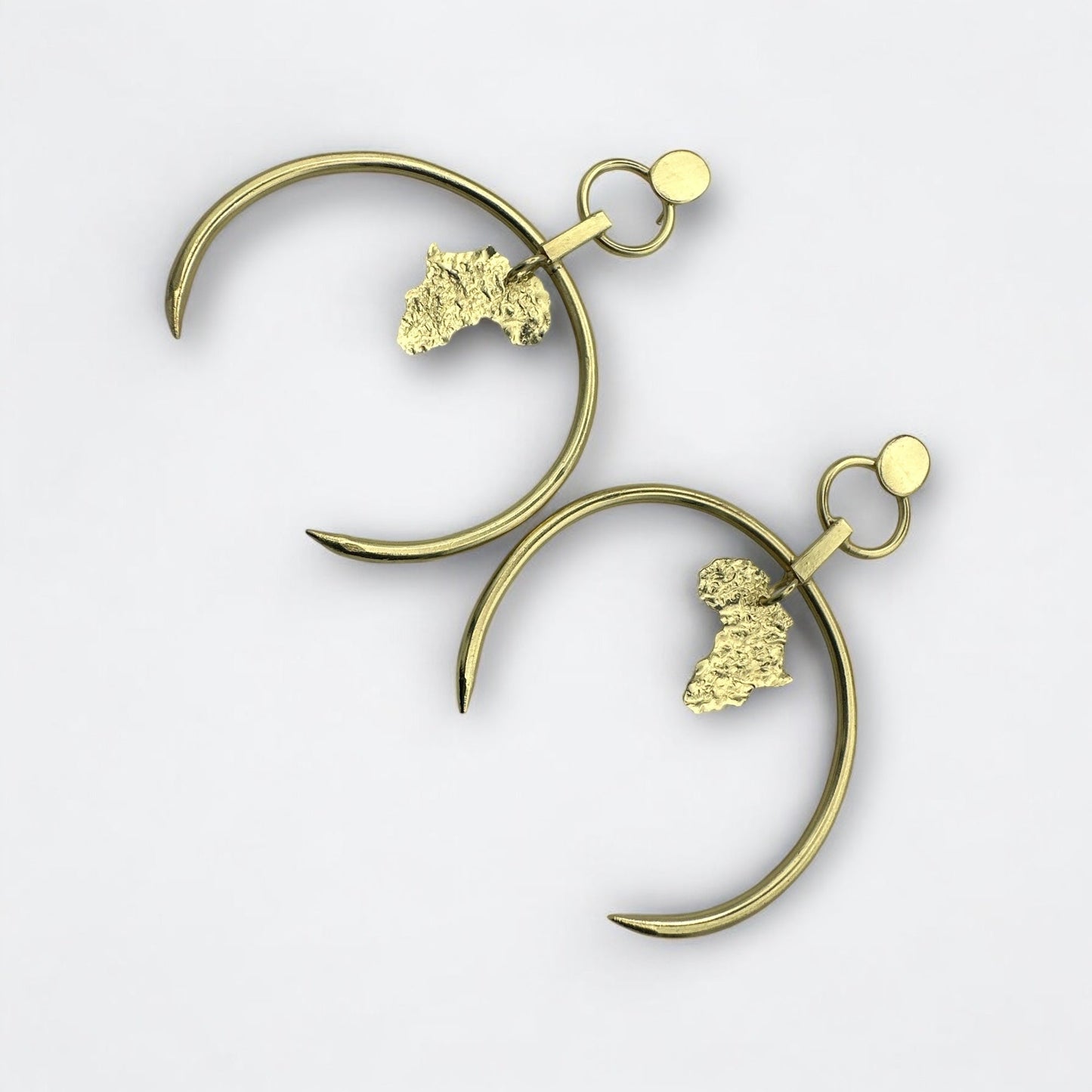 Brass African Map Hoop Earrings – Handmade Afrocentric Jewellery - Fatisha Boutique