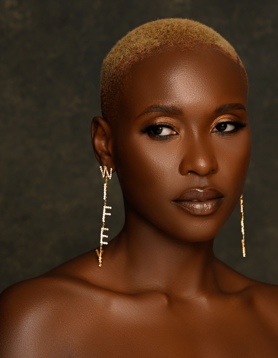 Bridal Statement Earrings WIFEY BRIDE Rhinestone Drop Earrings for Weddings and Bachelorette Parties - Fatisha Boutique