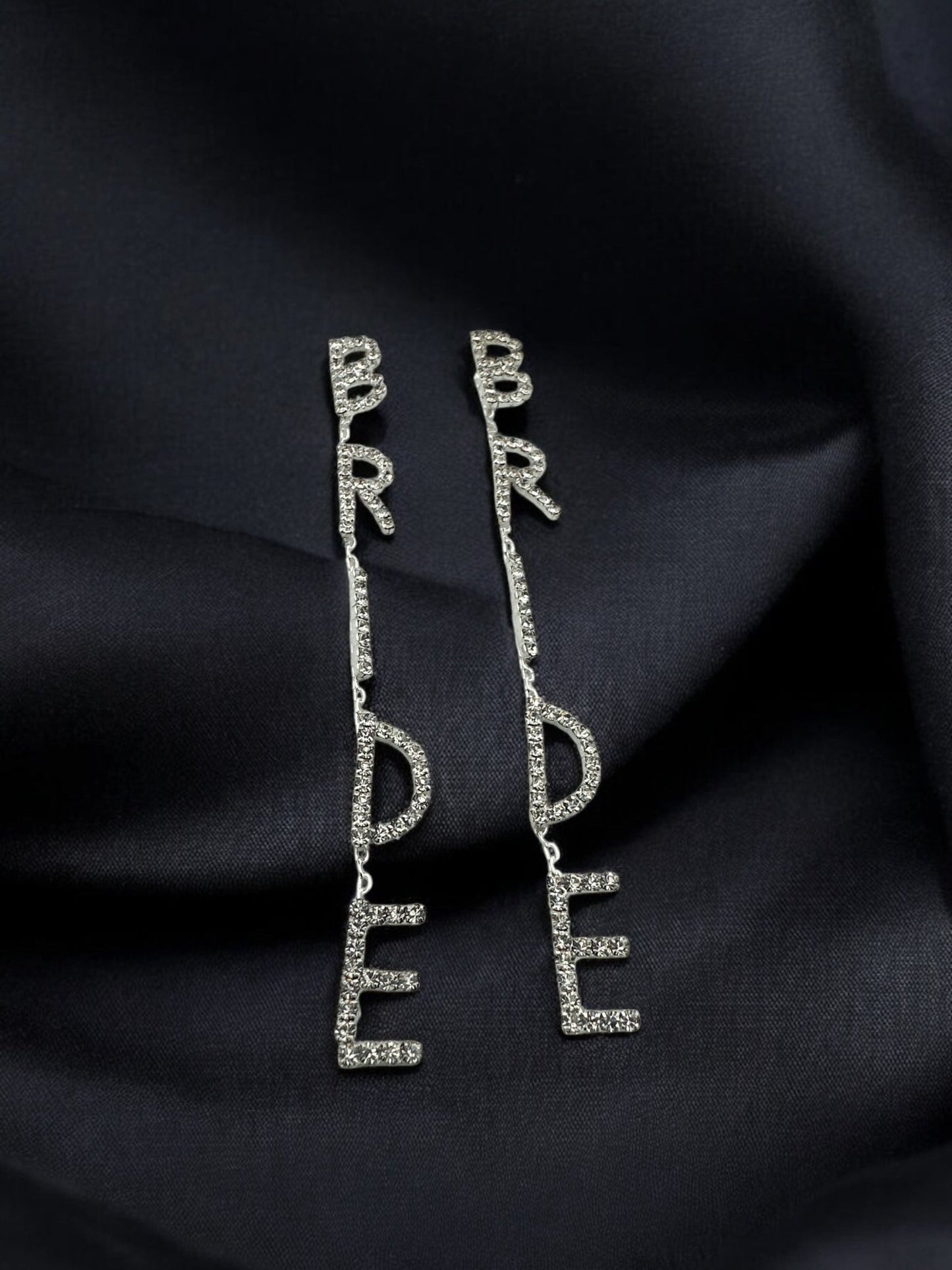 Bridal Statement Earrings WIFEY BRIDE Rhinestone Drop Earrings for Weddings and Bachelorette Parties - Fatisha Boutique