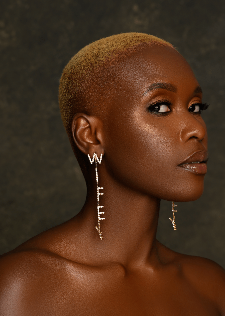 Bridal Statement Earrings WIFEY BRIDE Rhinestone Drop Earrings for Weddings and Bachelorette Parties - Fatisha Boutique