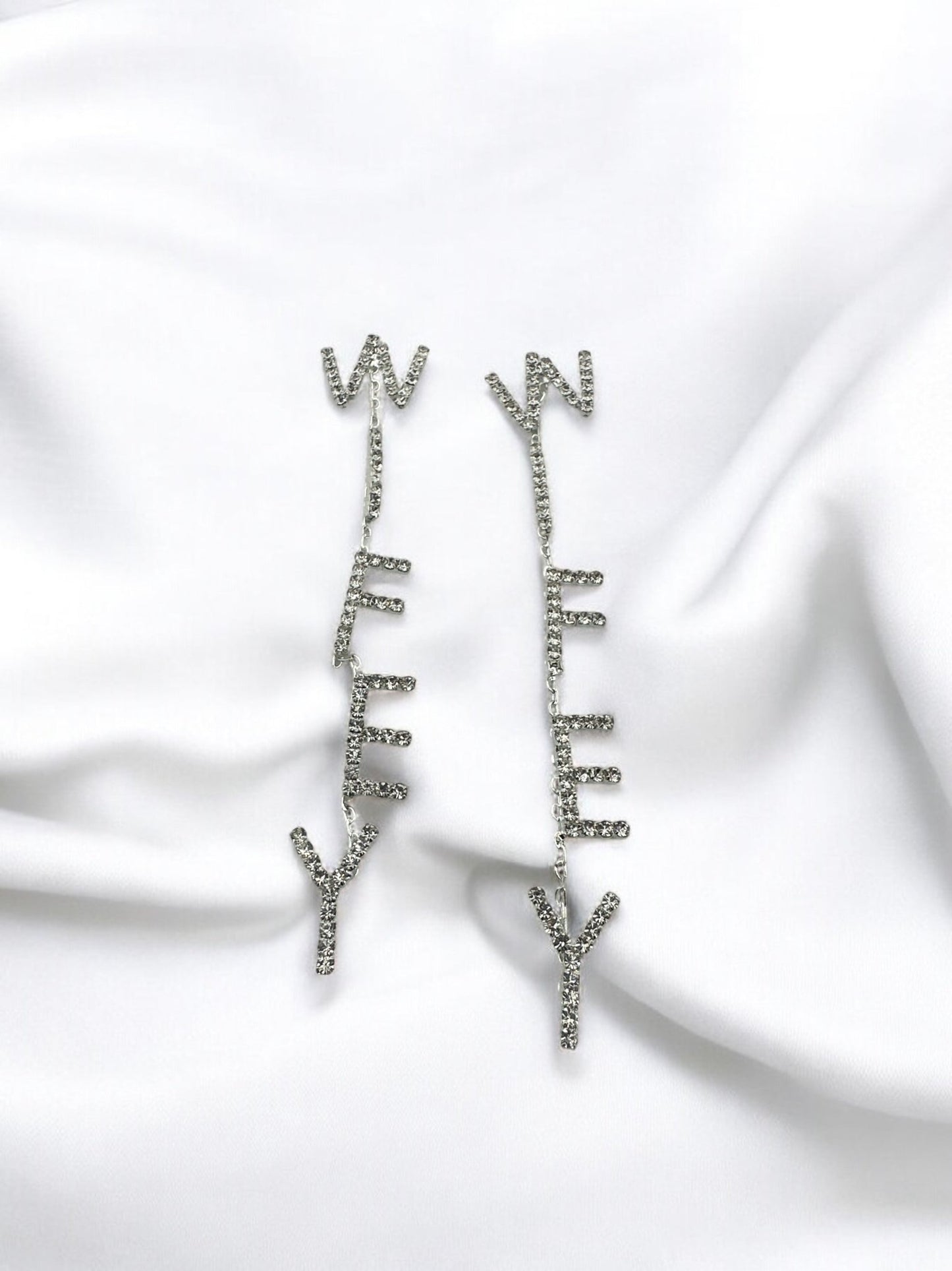 Bridal Statement Earrings WIFEY BRIDE Rhinestone Drop Earrings for Weddings and Bachelorette Parties - Fatisha Boutique