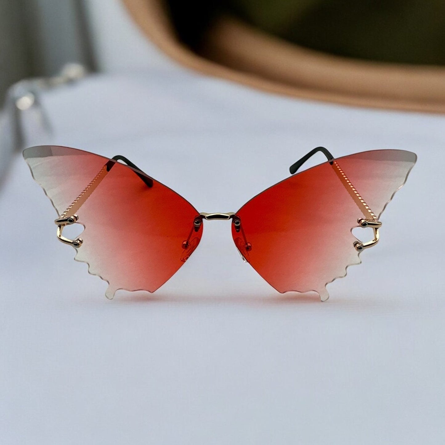 Butterfly Wing Sunglasses – Gradient Rimless UV400 Shades - Fatisha Boutique