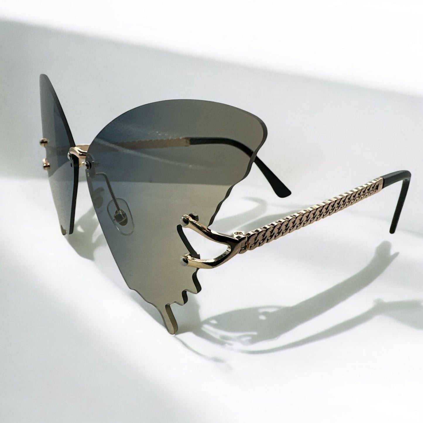 Butterfly Wing Sunglasses – Gradient Rimless UV400 Shades - Fatisha Boutique