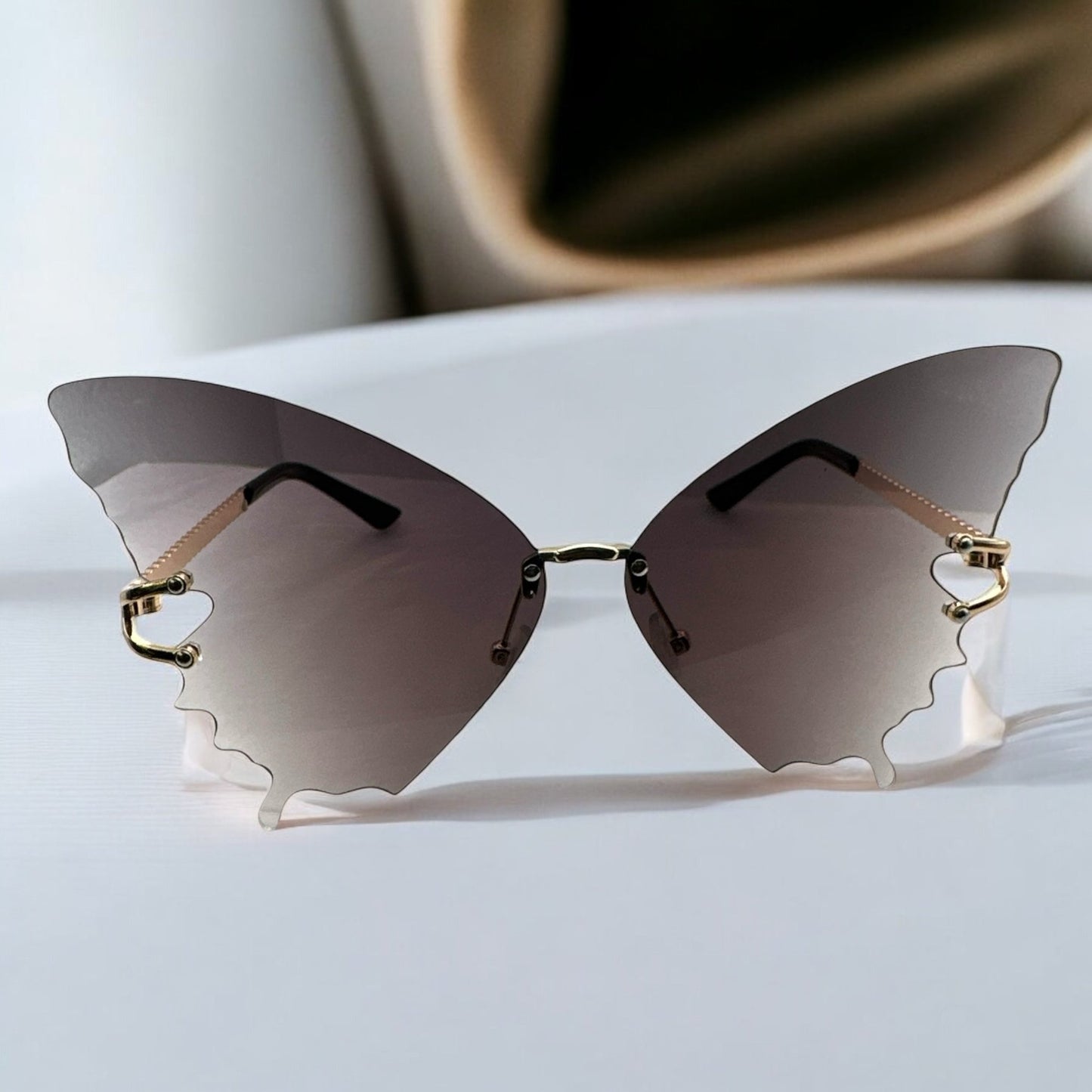 Butterfly Wing Sunglasses – Gradient Rimless UV400 Shades - Fatisha Boutique