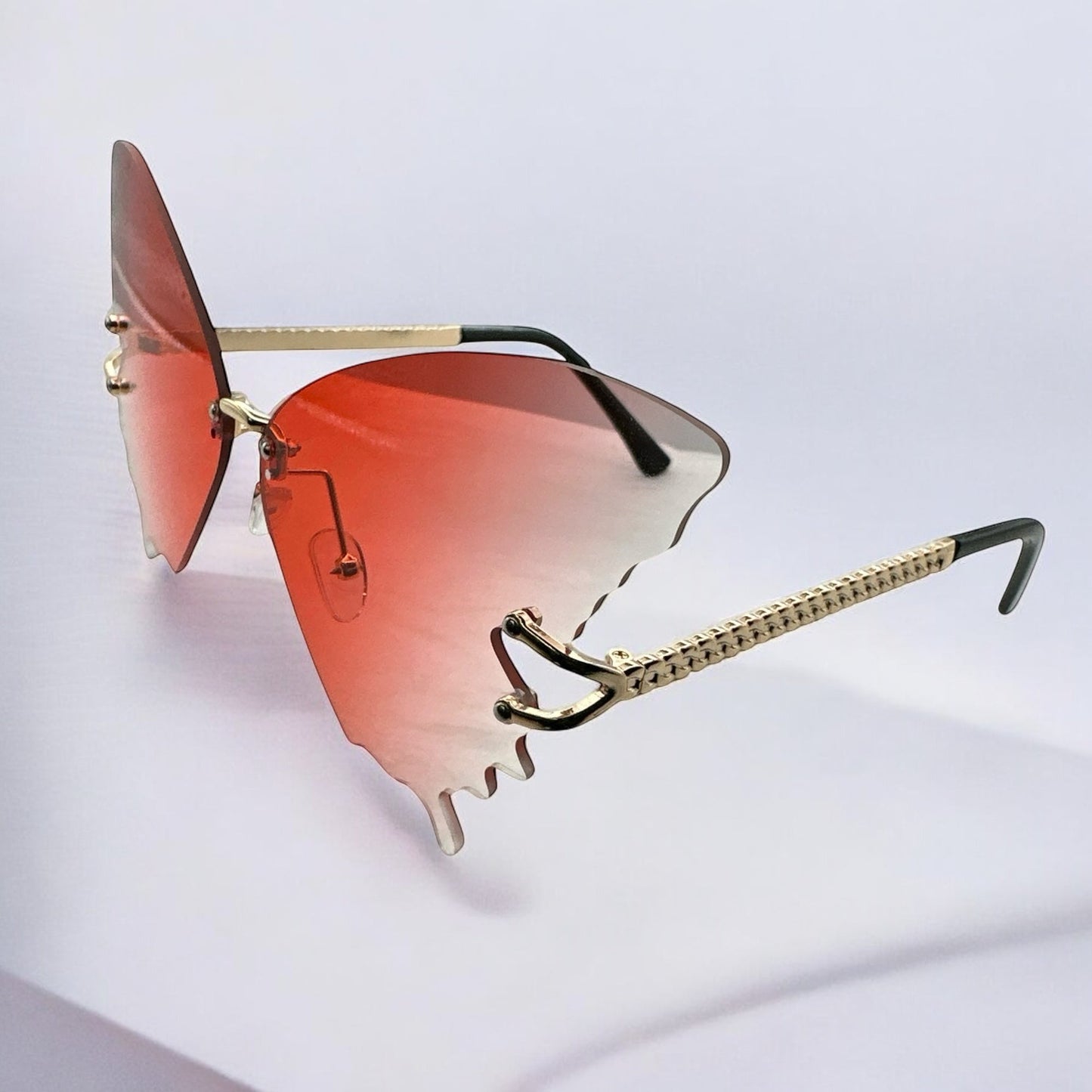 Butterfly Wing Sunglasses – Gradient Rimless UV400 Shades - Fatisha Boutique