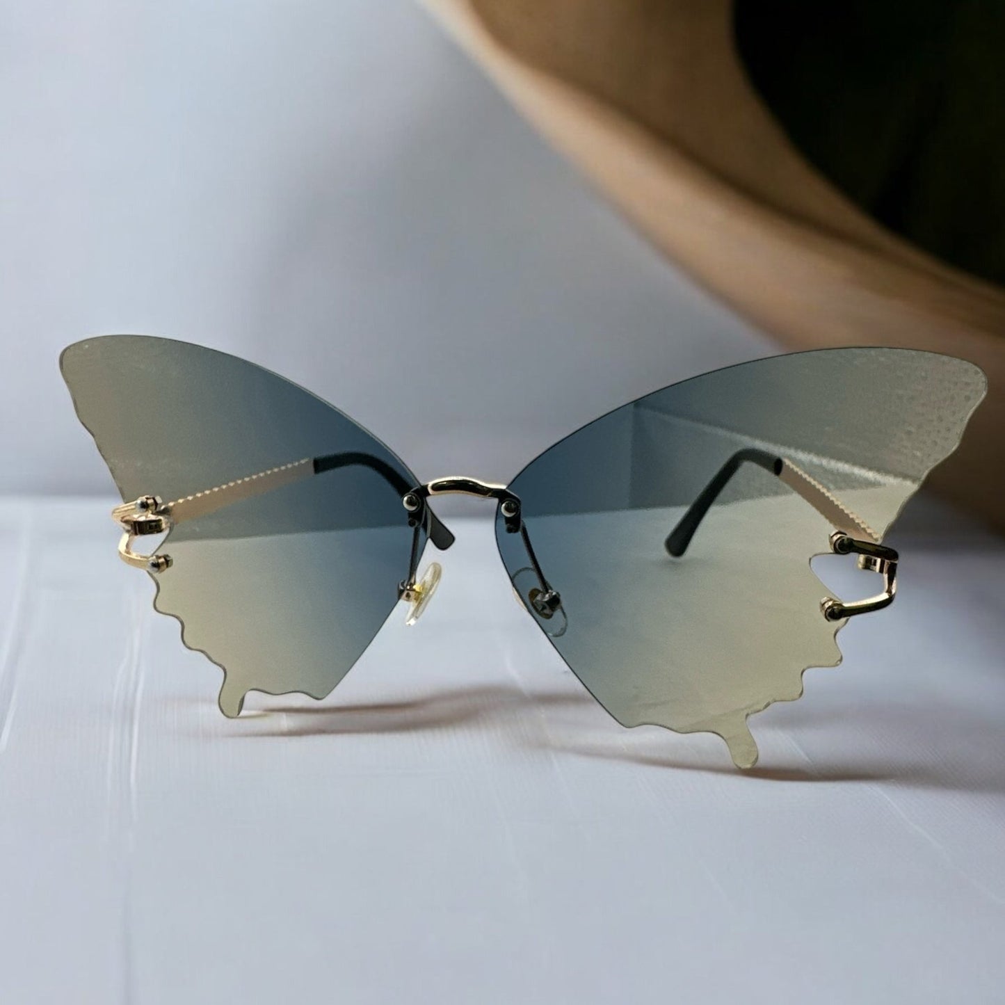 Butterfly Wing Sunglasses – Gradient Rimless UV400 Shades - Fatisha Boutique