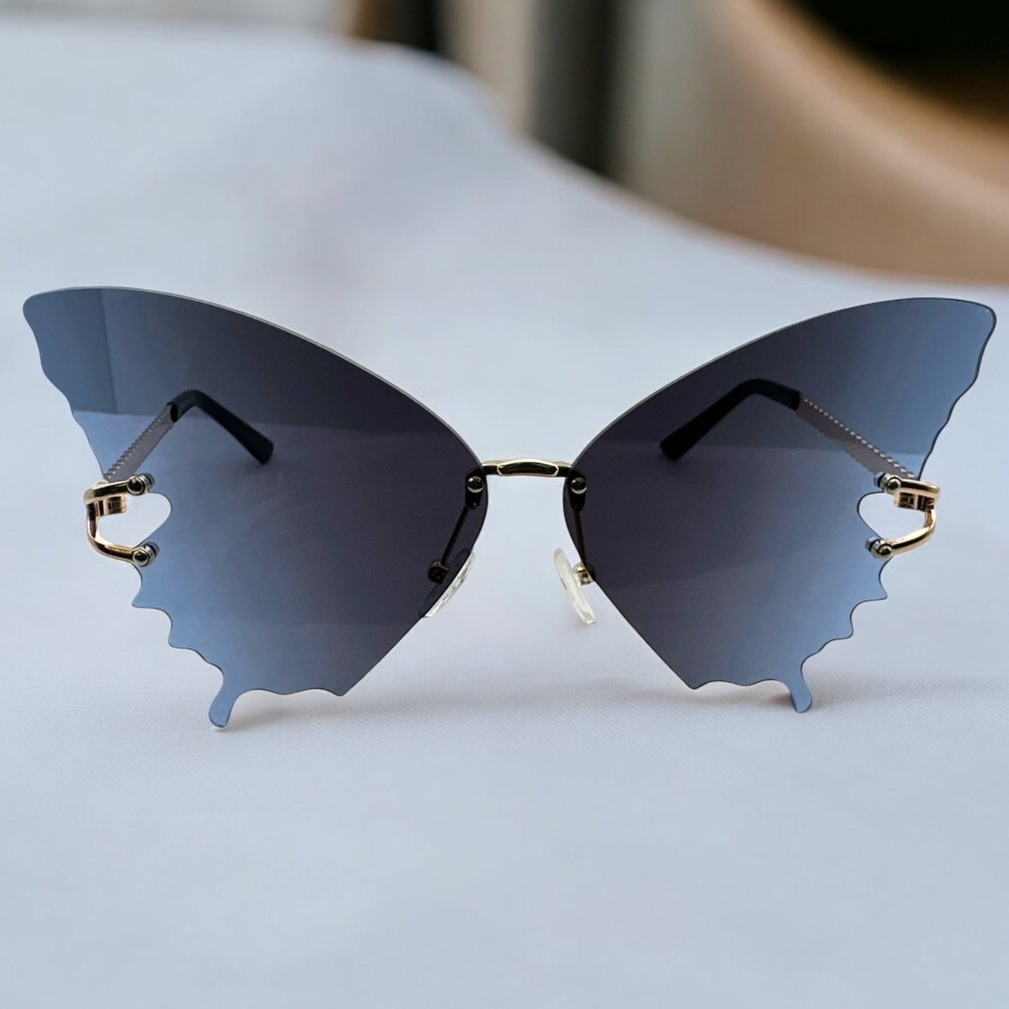Butterfly Wing Sunglasses – Gradient Rimless UV400 Shades - Fatisha Boutique