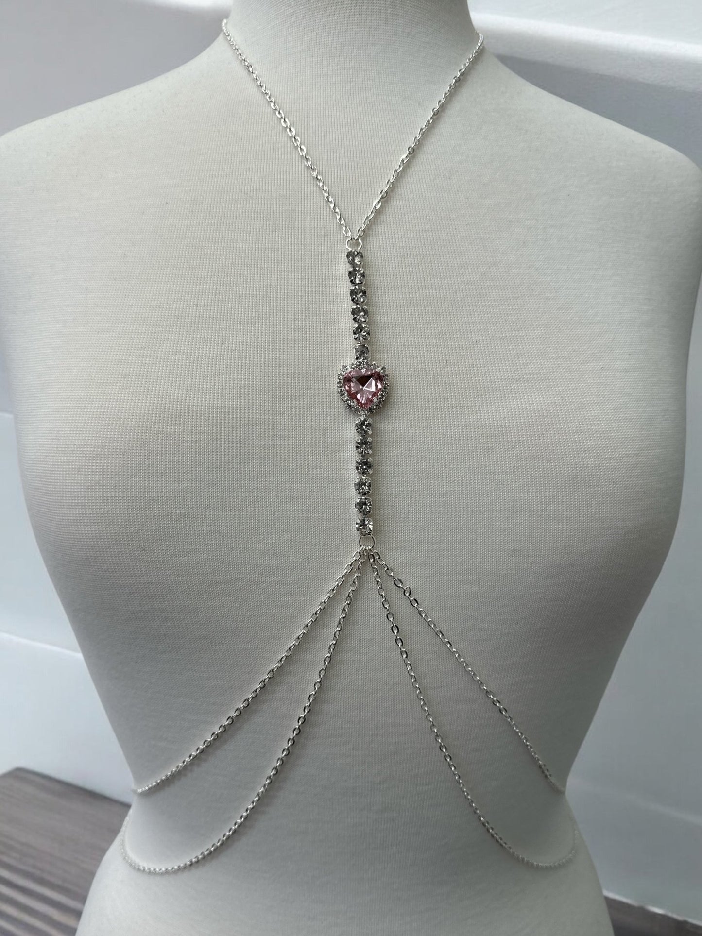 Centred Rhinestone Bralette Statement Body Chain Jewellery – Gold & Silver | Festival, Party & Elegant Wear - Fatisha Boutique