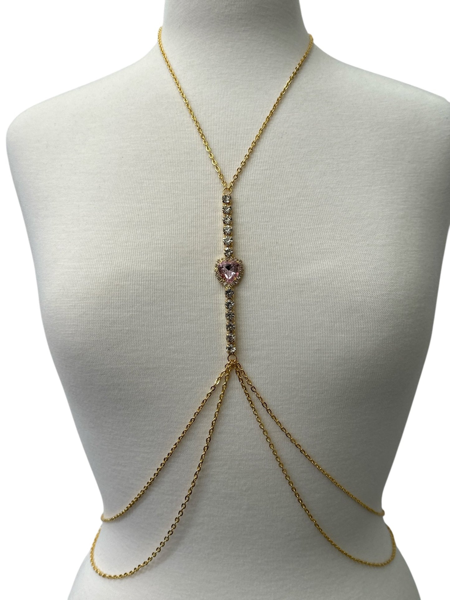 Centred Rhinestone Bralette Statement Body Chain Jewellery – Gold & Silver | Festival, Party & Elegant Wear - Fatisha Boutique