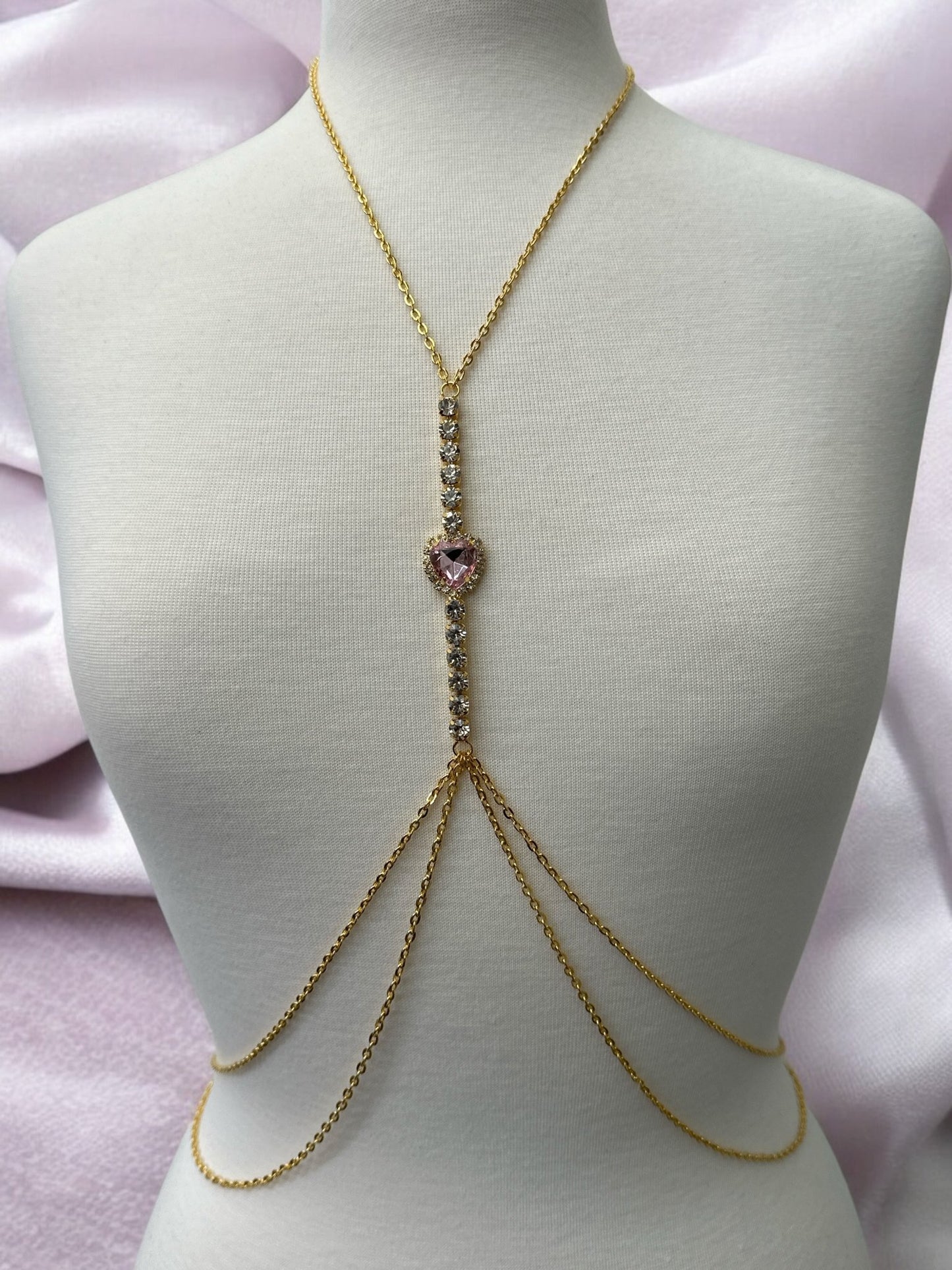Centred Rhinestone Bralette Statement Body Chain Jewellery – Gold & Silver | Festival, Party & Elegant Wear - Fatisha Boutique