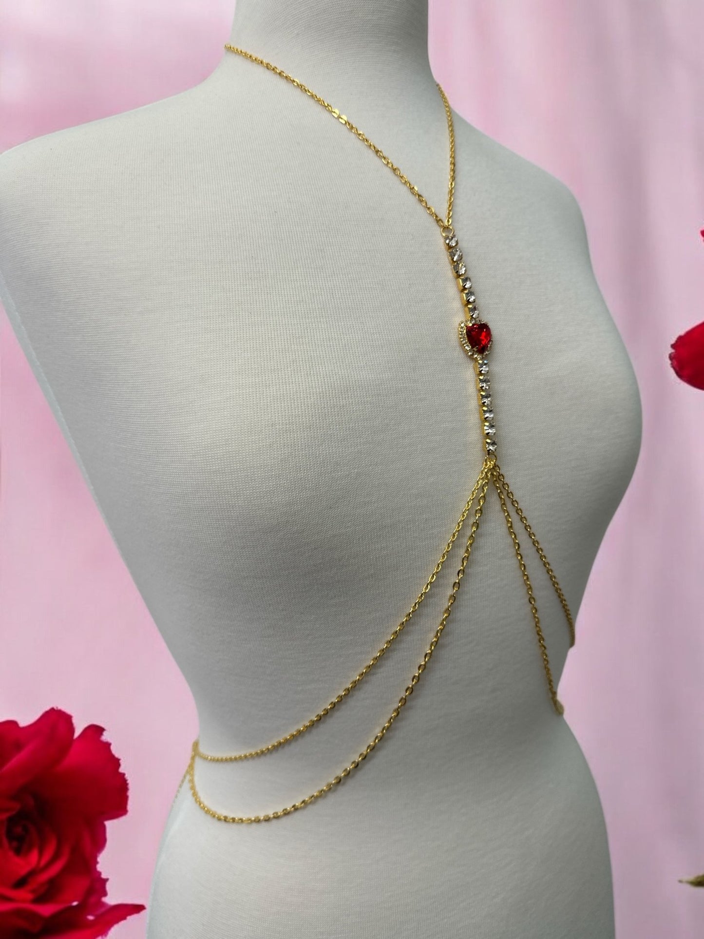 Centred Rhinestone Bralette Statement Body Chain Jewellery – Gold & Silver | Festival, Party & Elegant Wear - Fatisha Boutique