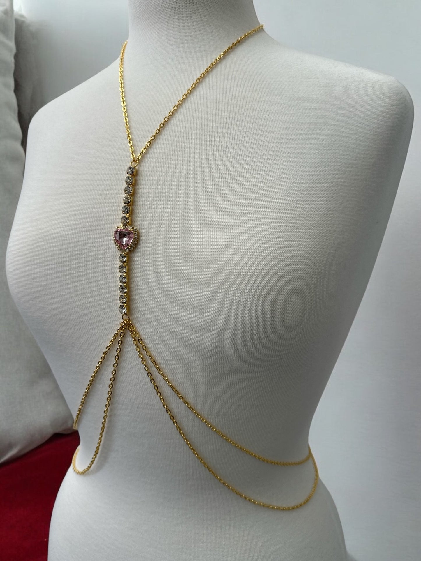 Centred Rhinestone Bralette Statement Body Chain Jewellery – Gold & Silver | Festival, Party & Elegant Wear - Fatisha Boutique
