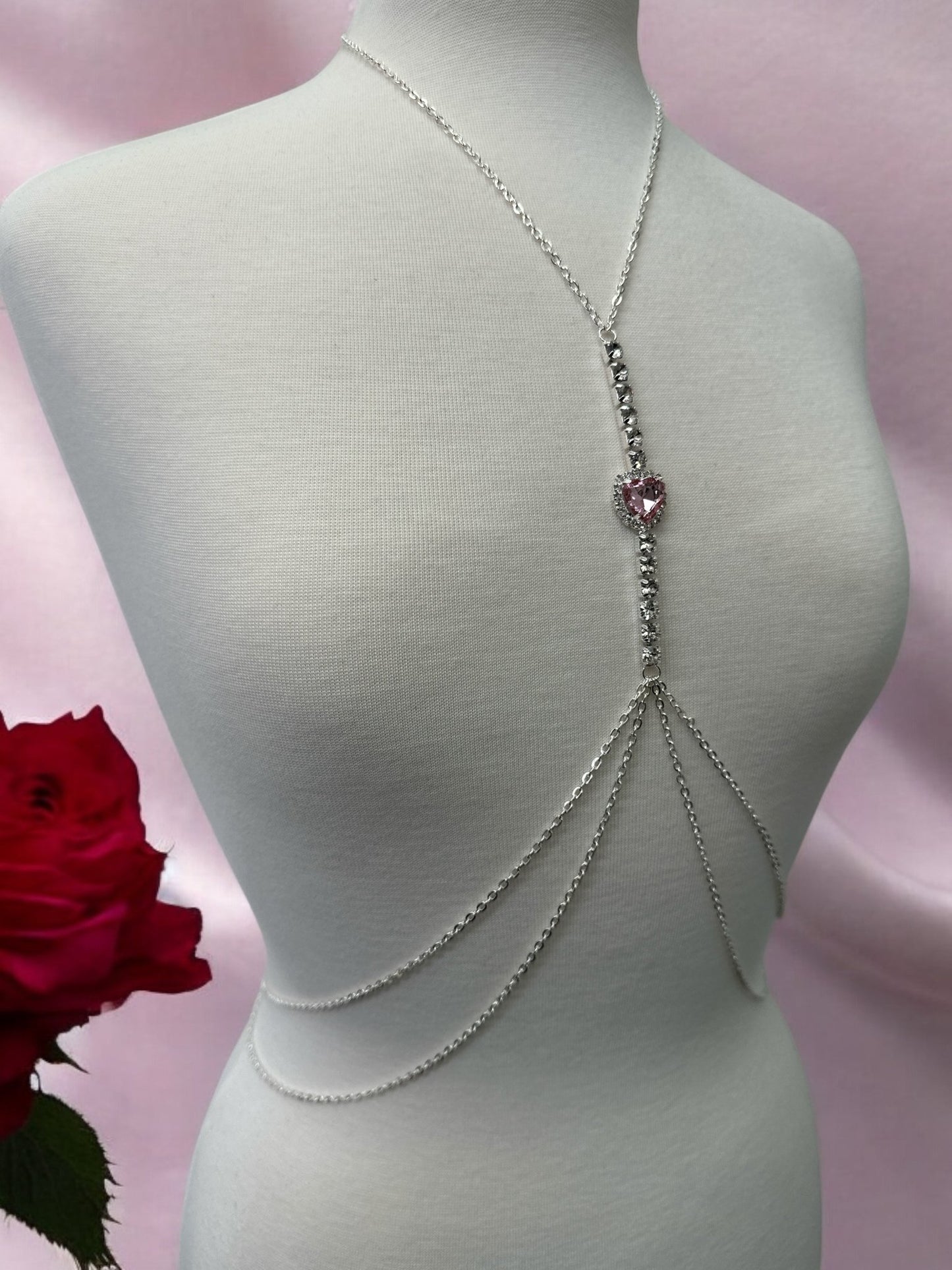 Centred Rhinestone Bralette Statement Body Chain Jewellery – Gold & Silver | Festival, Party & Elegant Wear - Fatisha Boutique