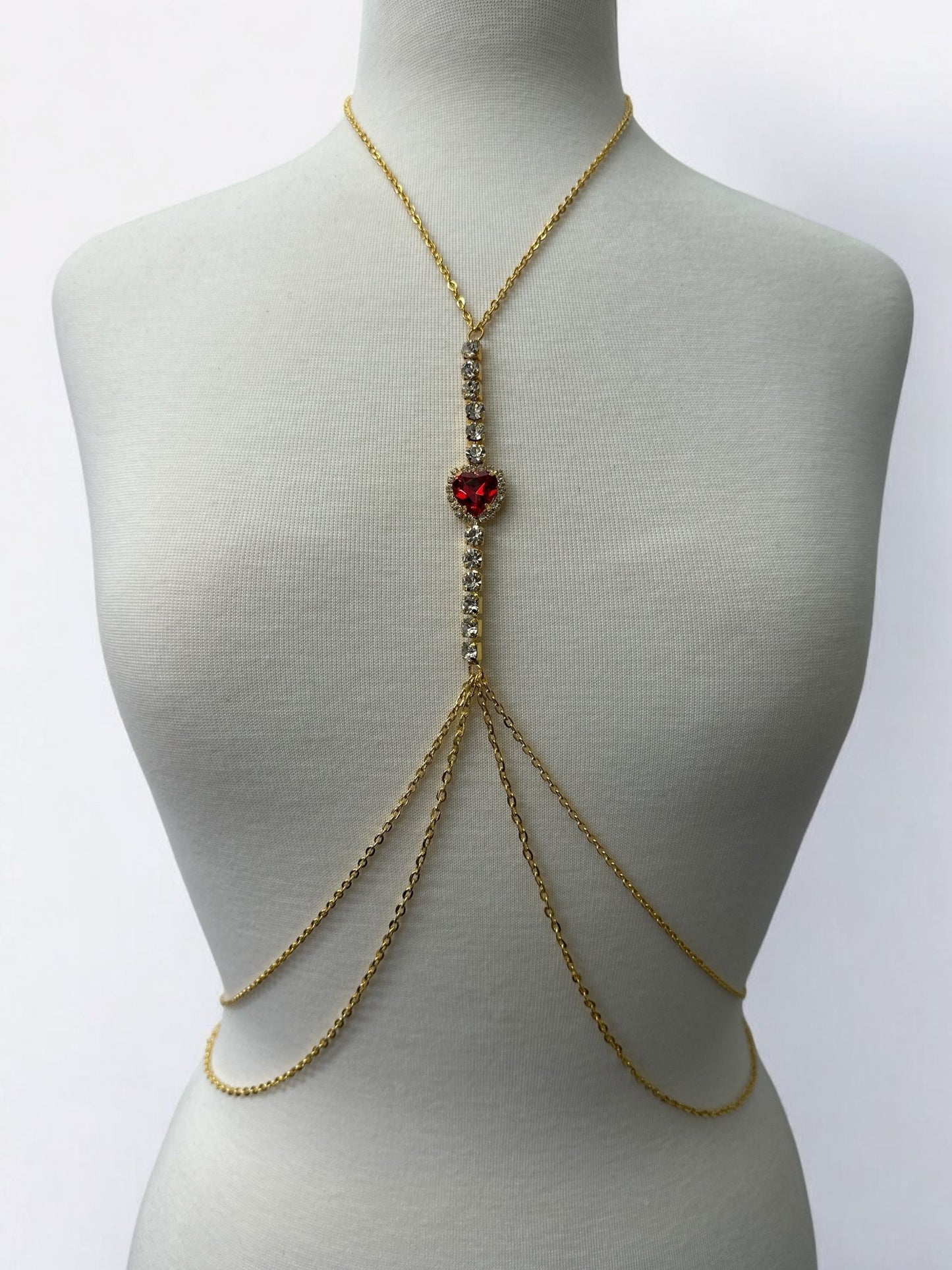Centred Rhinestone Bralette Statement Body Chain Jewellery – Gold & Silver | Festival, Party & Elegant Wear - Fatisha Boutique