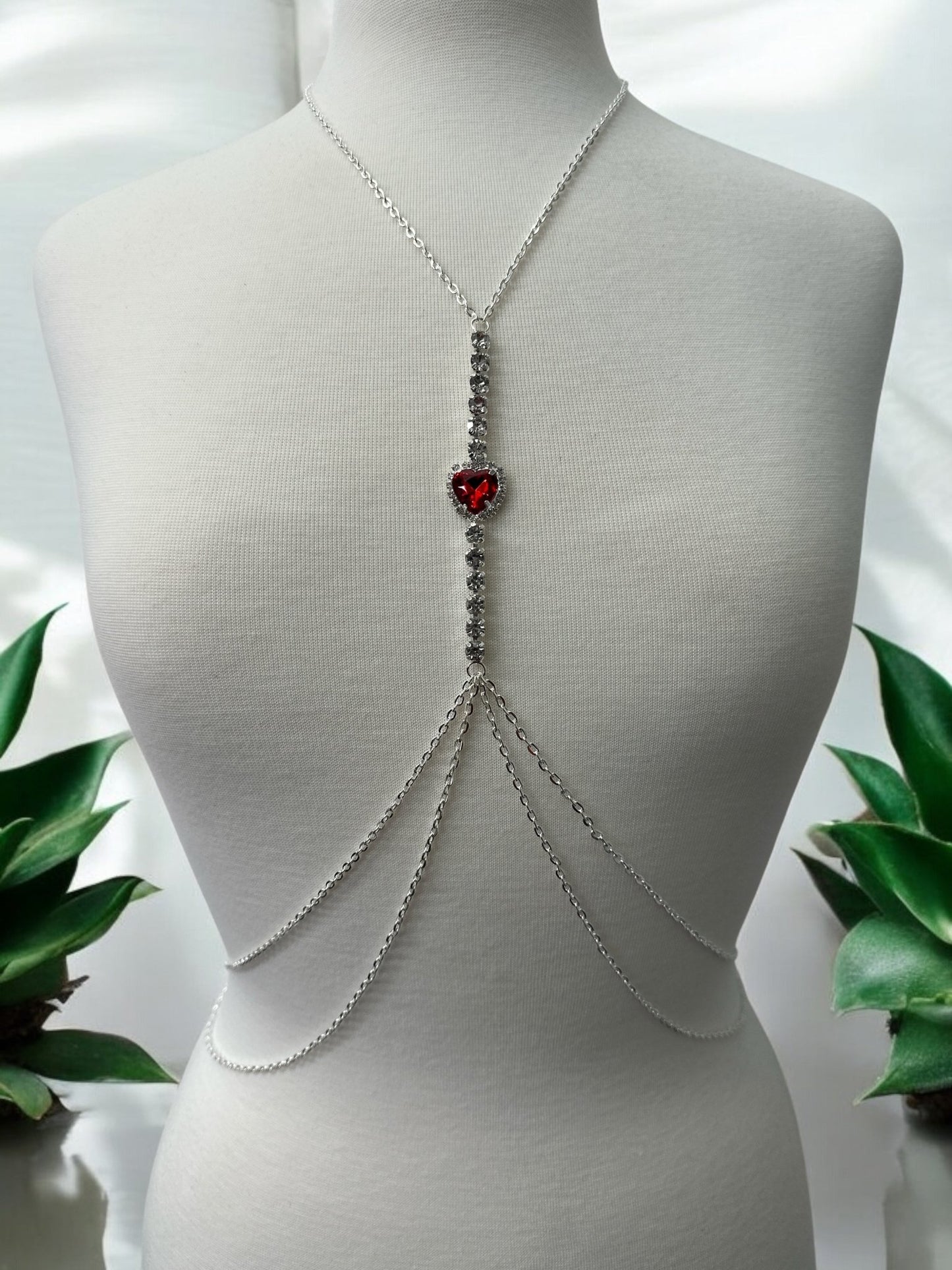 Centred Rhinestone Bralette Statement Body Chain Jewellery – Gold & Silver | Festival, Party & Elegant Wear - Fatisha Boutique