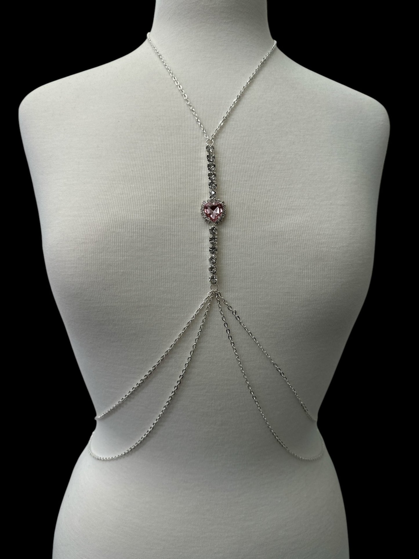 Centred Rhinestone Bralette Statement Body Chain Jewellery – Gold & Silver | Festival, Party & Elegant Wear - Fatisha Boutique