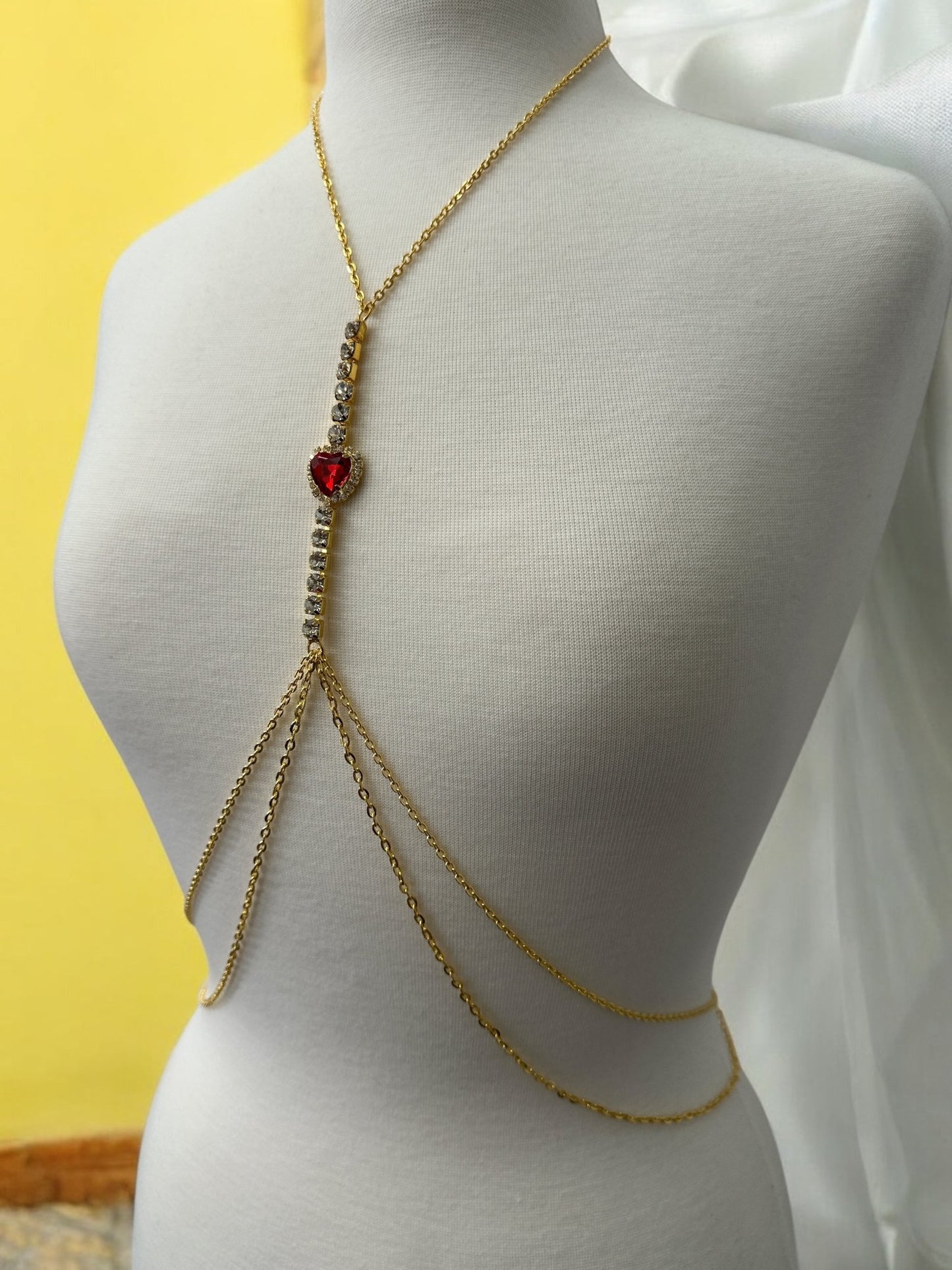 Centred Rhinestone Bralette Statement Body Chain Jewellery – Gold & Silver | Festival, Party & Elegant Wear - Fatisha Boutique