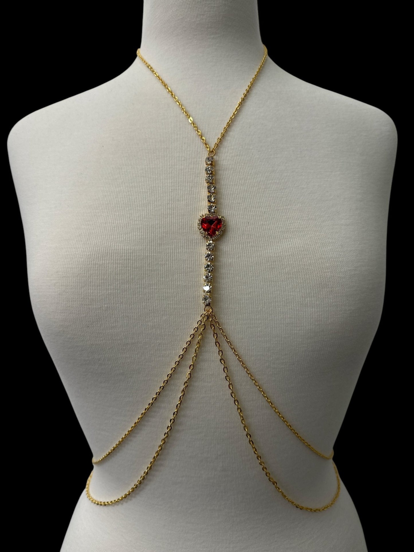 Centred Rhinestone Bralette Statement Body Chain Jewellery – Gold & Silver | Festival, Party & Elegant Wear - Fatisha Boutique