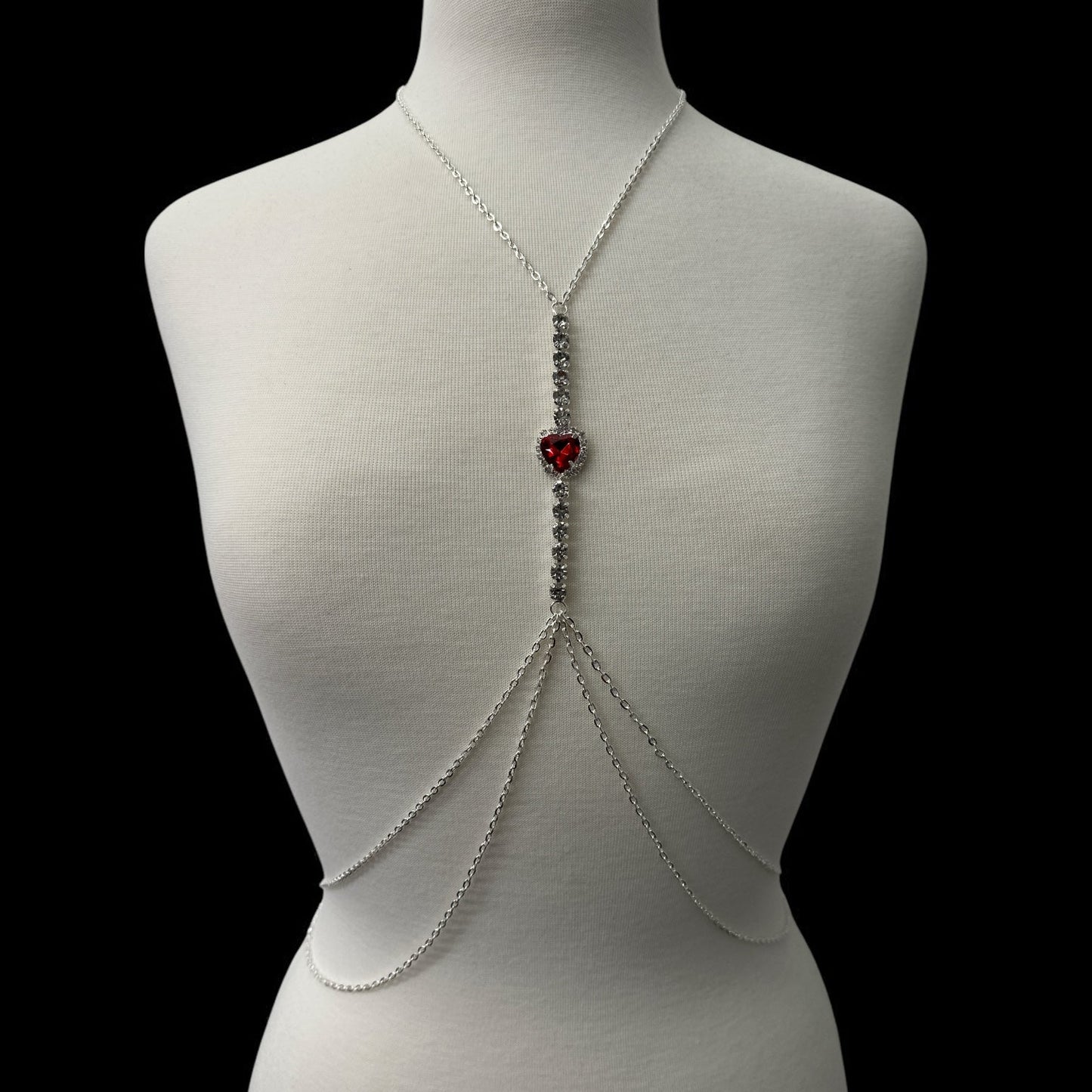 Centred Rhinestone Bralette Statement Body Chain Jewellery – Gold & Silver | Festival, Party & Elegant Wear - Fatisha Boutique