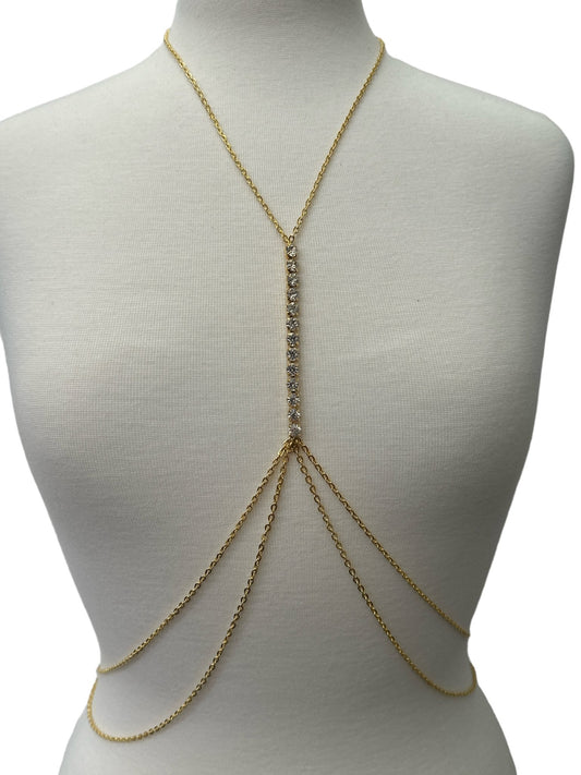 Centred Rhinestone Bralette Statement Body Jewellery - Fatisha Boutique