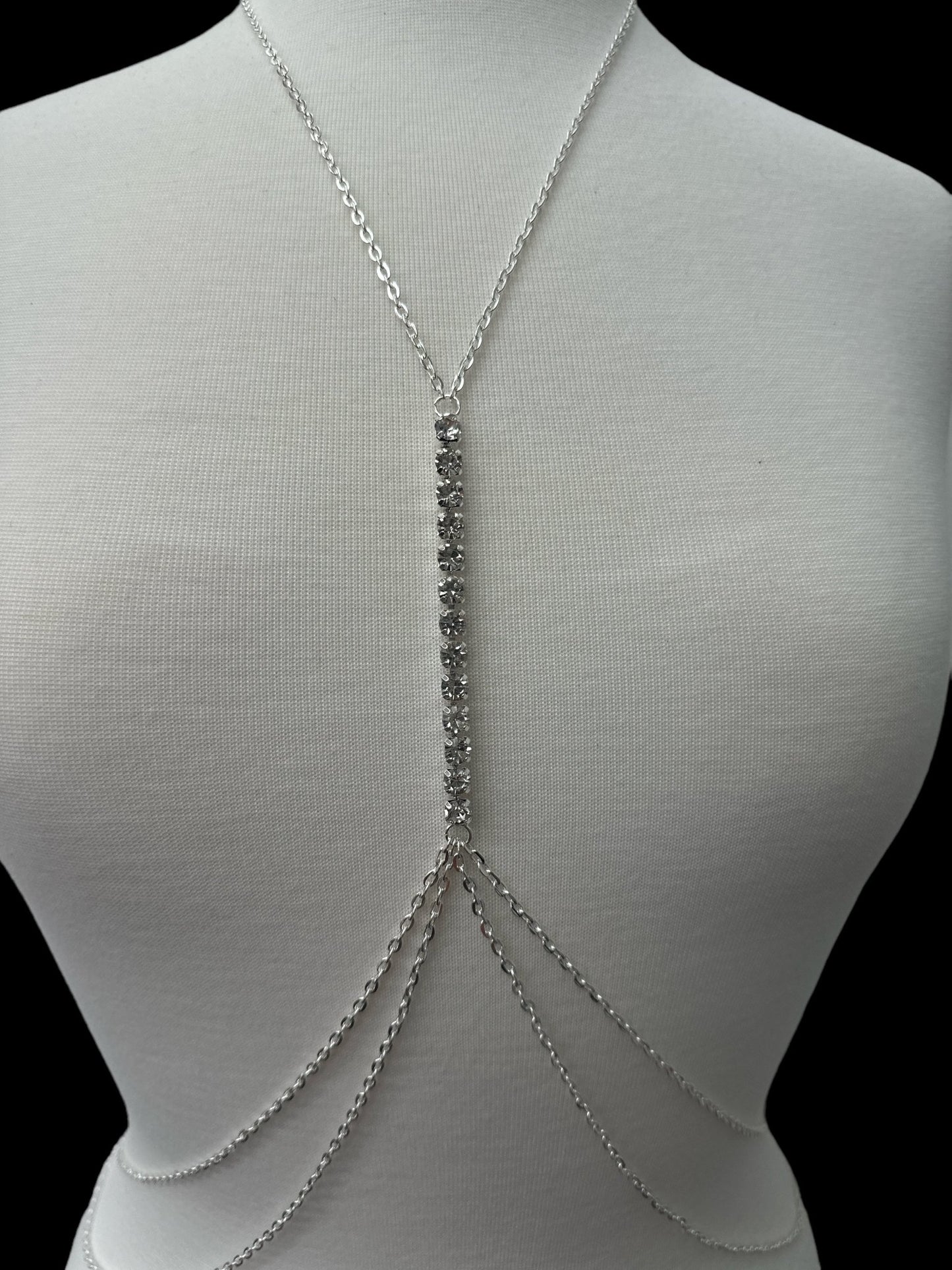 Centred Rhinestone Bralette Statement Body Jewellery - Fatisha Boutique