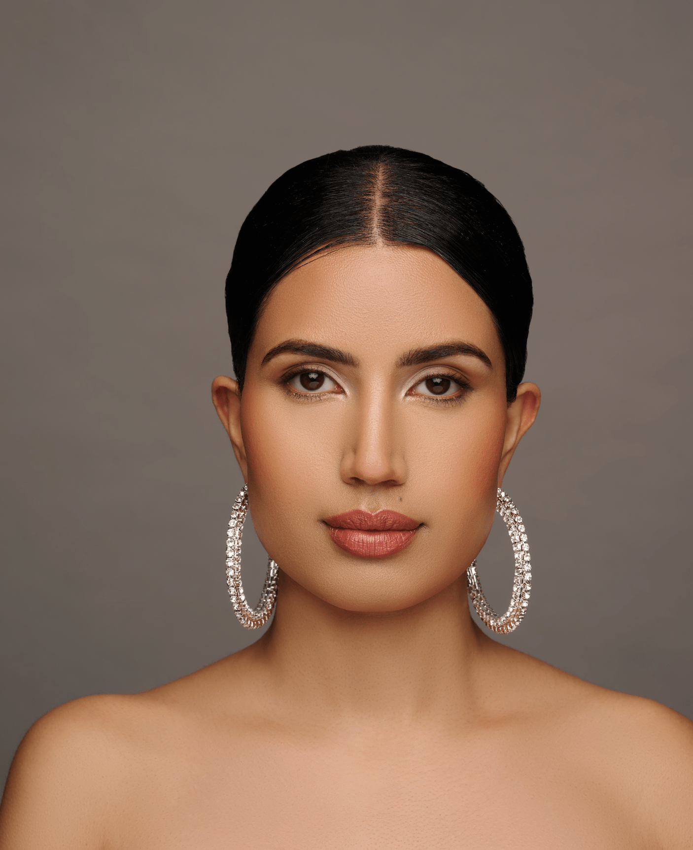 Chunky Rhinestones Statement Hoop Earrings - Fatisha Boutique