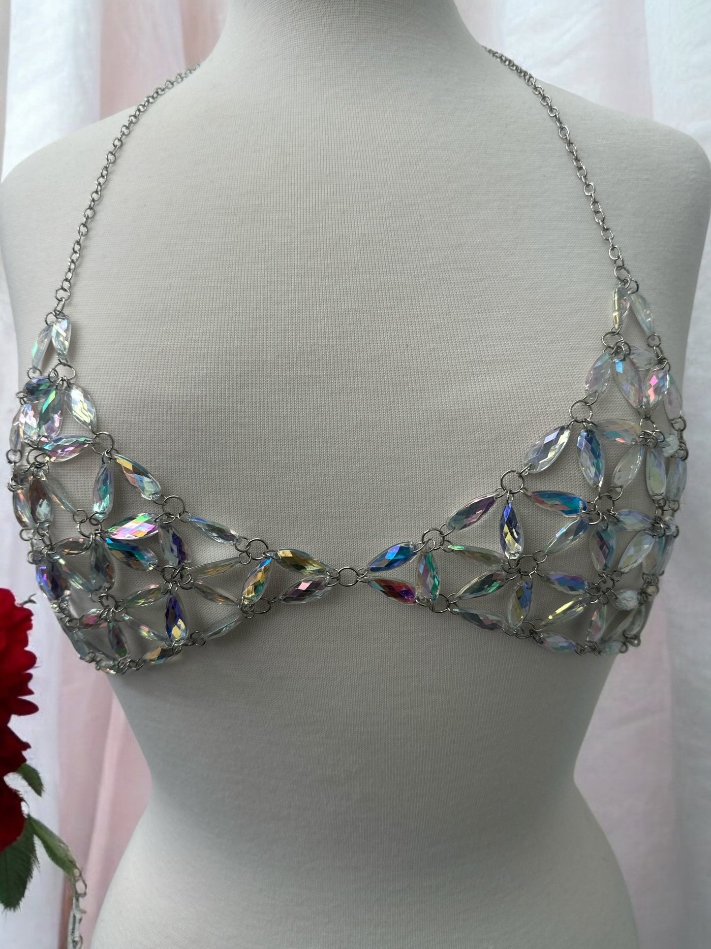 Crystal Chain Bralette / Rhinestone Festival Bra - Fatisha Boutique