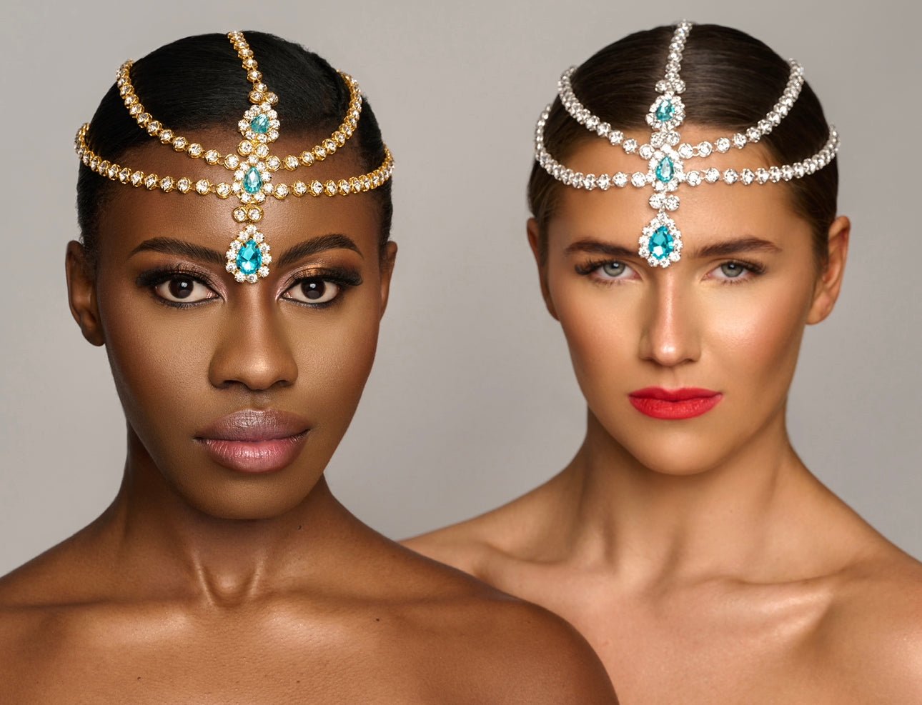 Crystal Diamante Rhinestone Multi layered Tassels Headpiece Hair Jewellery - Fatisha Boutique
