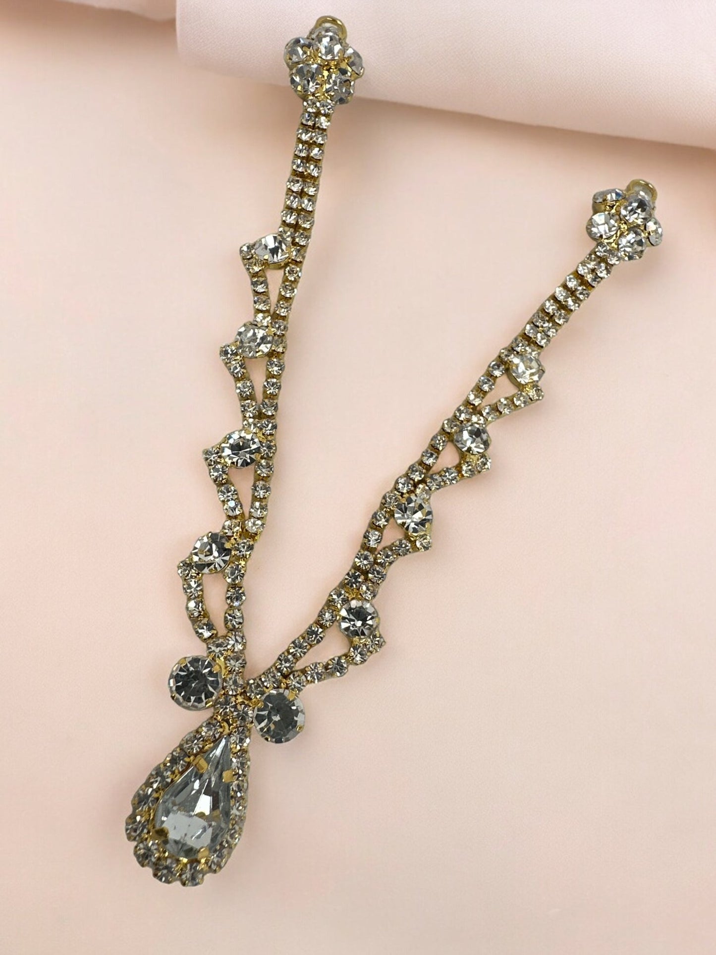 Diamante Forehead Rhinestone Tassels Bridal Headpiece Hair Clip Jewellery - Fatisha Boutique