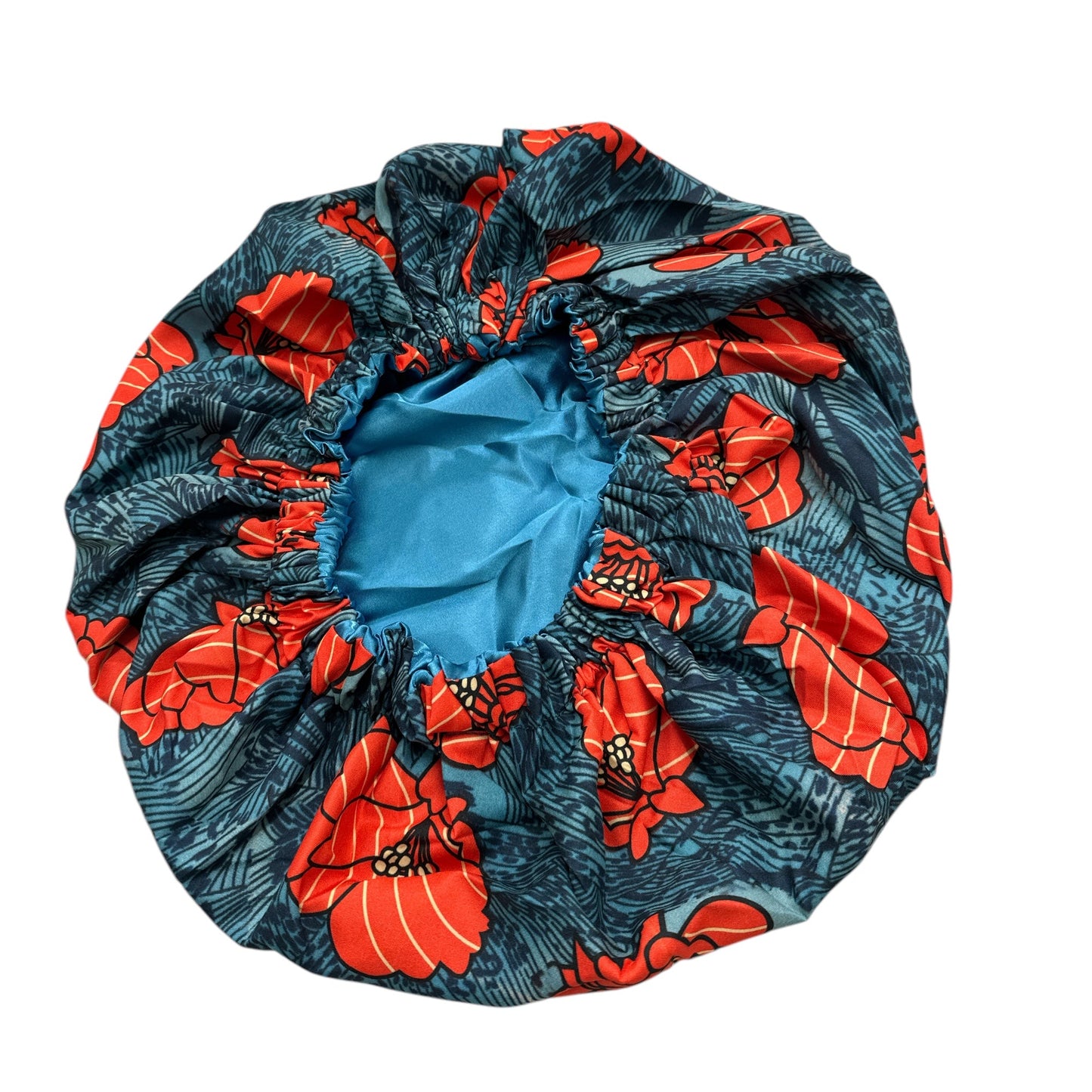 Double Layered Ankara Pattern Satin Silk Revisable Bonnet Cap - Fatisha Boutique