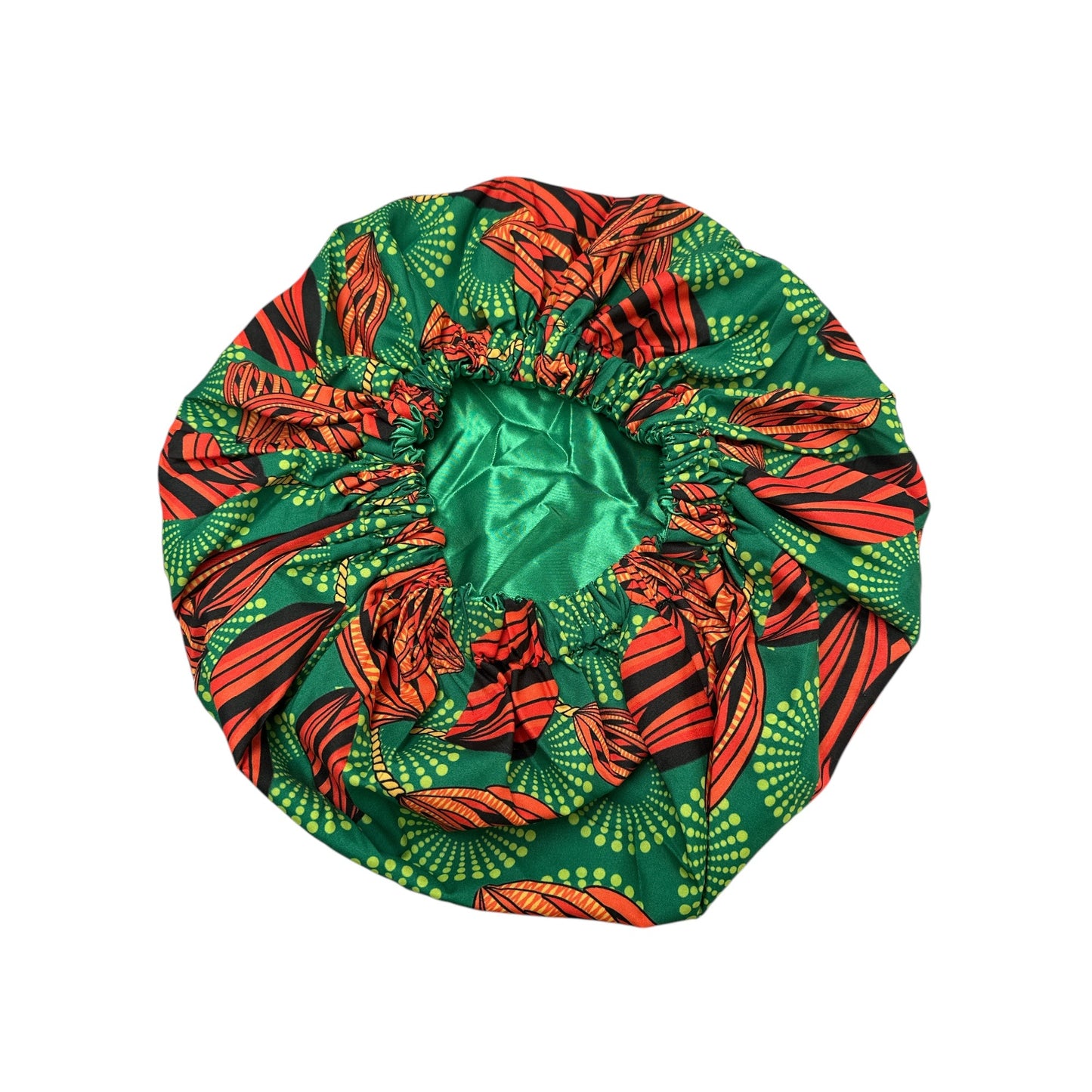 Double Layered Ankara Pattern Satin Silk Revisable Bonnet Cap - Fatisha Boutique