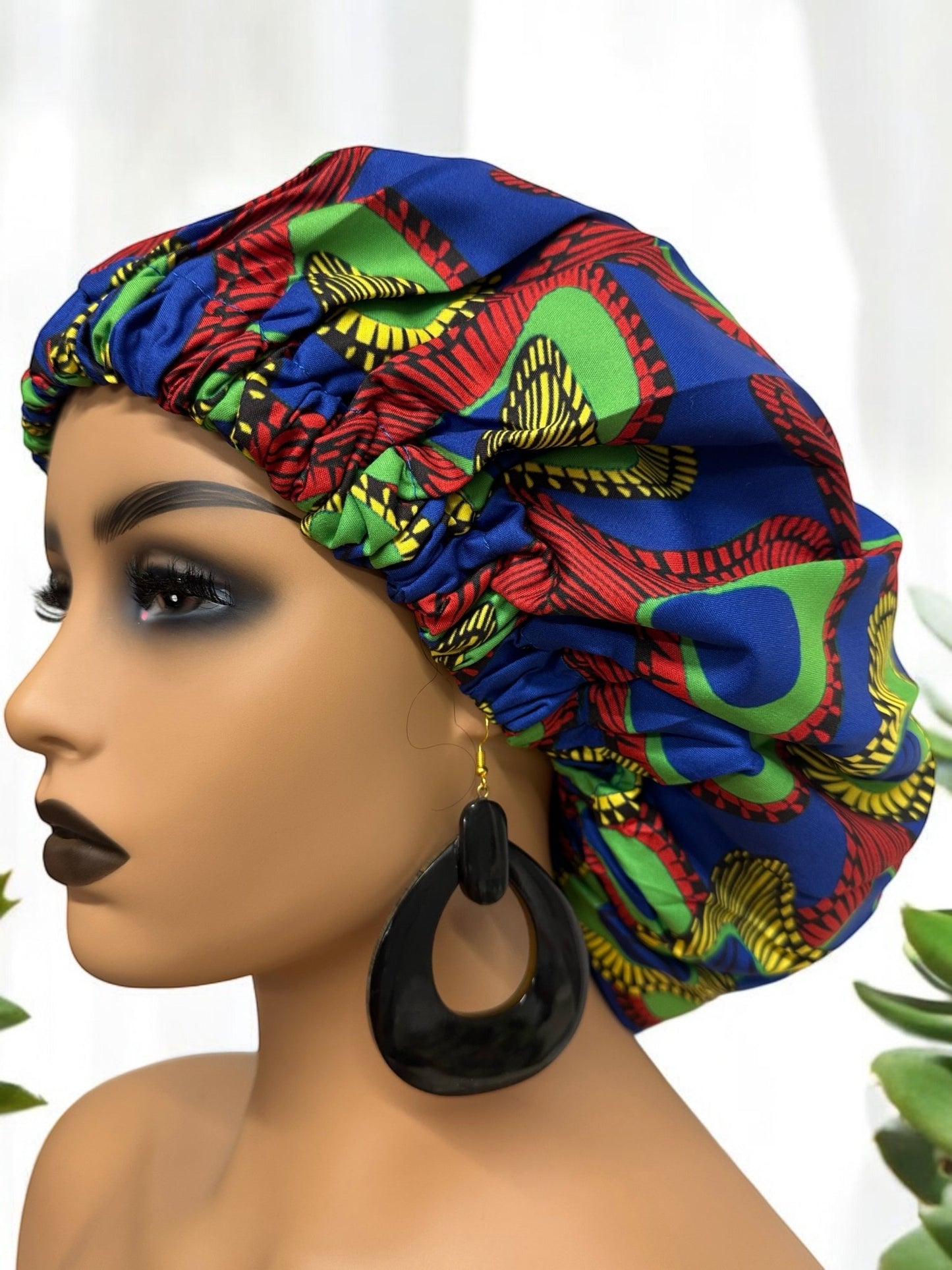 Double - Layered Ankara Satin Bonnet Cap – Reversible Silk Hair Protector - Fatisha Boutique