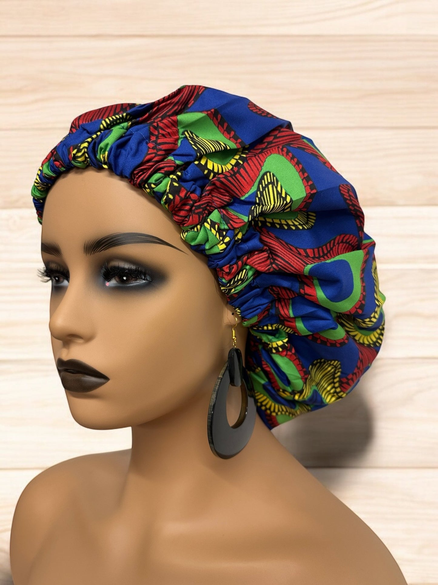 Double - Layered Ankara Satin Bonnet Cap – Reversible Silk Hair Protector - Fatisha Boutique