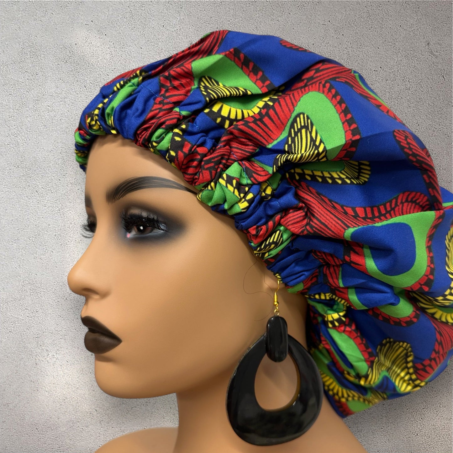 Double - Layered Ankara Satin Bonnet Cap – Reversible Silk Hair Protector - Fatisha Boutique