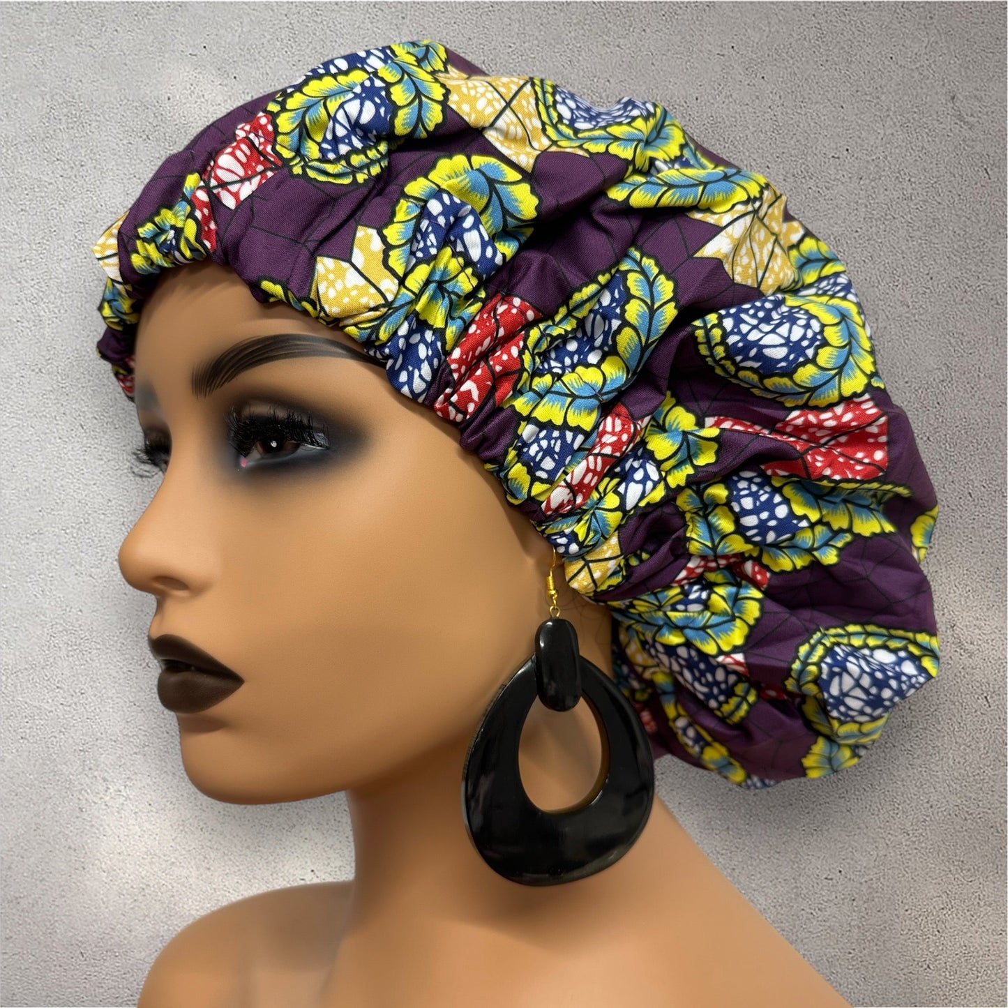 Double - Layered Ankara Satin Bonnet Cap – Reversible Silk Hair Protector - Fatisha Boutique