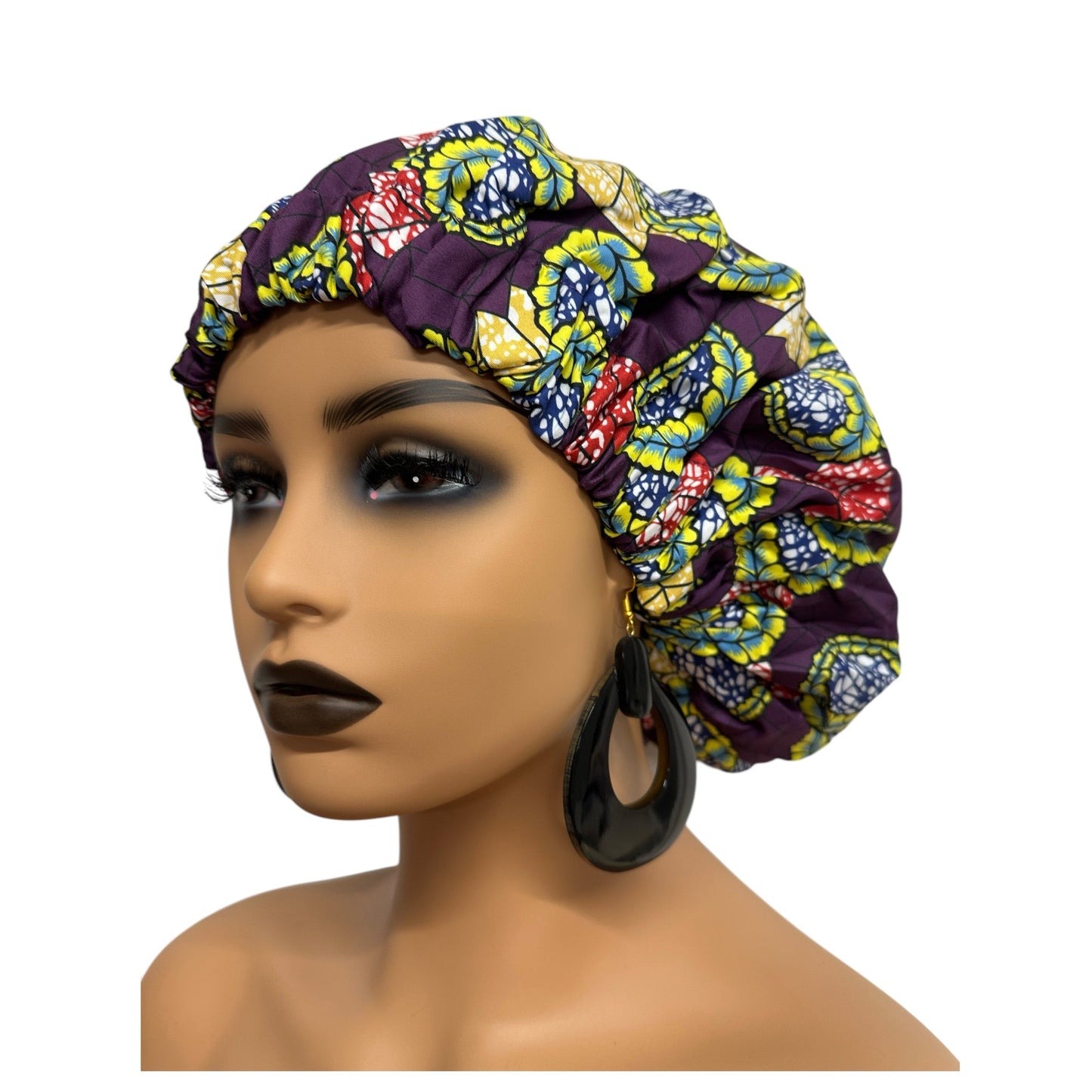 Double - Layered Ankara Satin Bonnet Cap – Reversible Silk Hair Protector - Fatisha Boutique