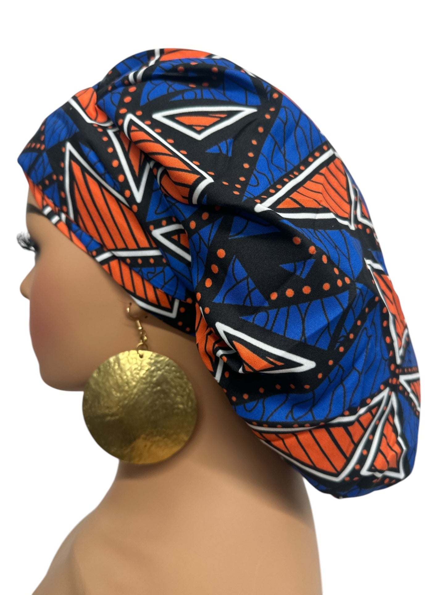 Double - Layered Ankara Satin Silk Bonnet Turban Head Wrap - Fatisha Boutique