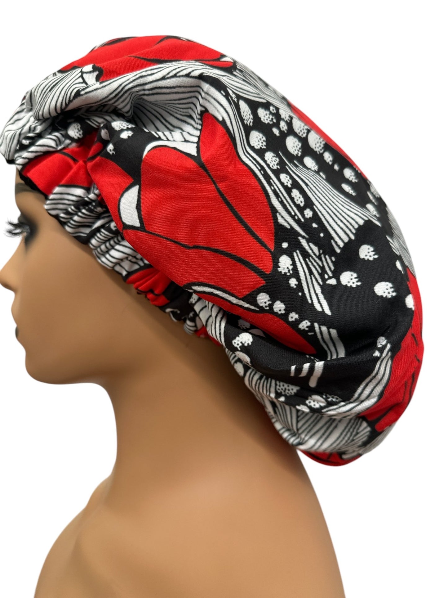 Double - Layered Ankara Satin Silk Reversible Bonnet Cap – Extra Large for Braids & Natural Hair Protection - Fatisha Boutique