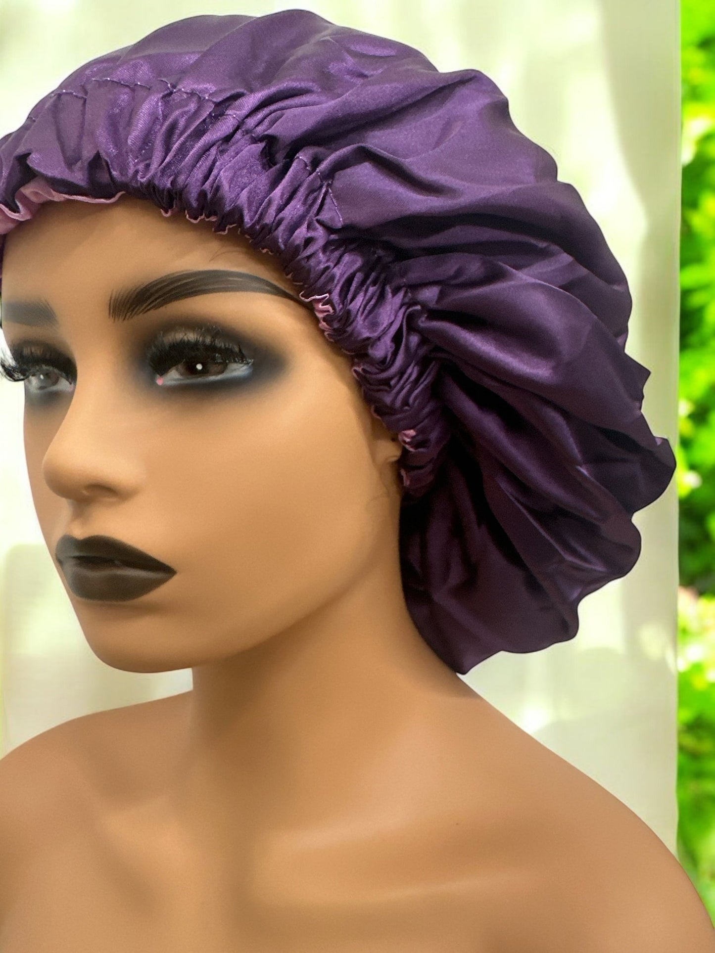 Double - Layered Reversible Satin Silk Bonnet Cap - Fatisha Boutique