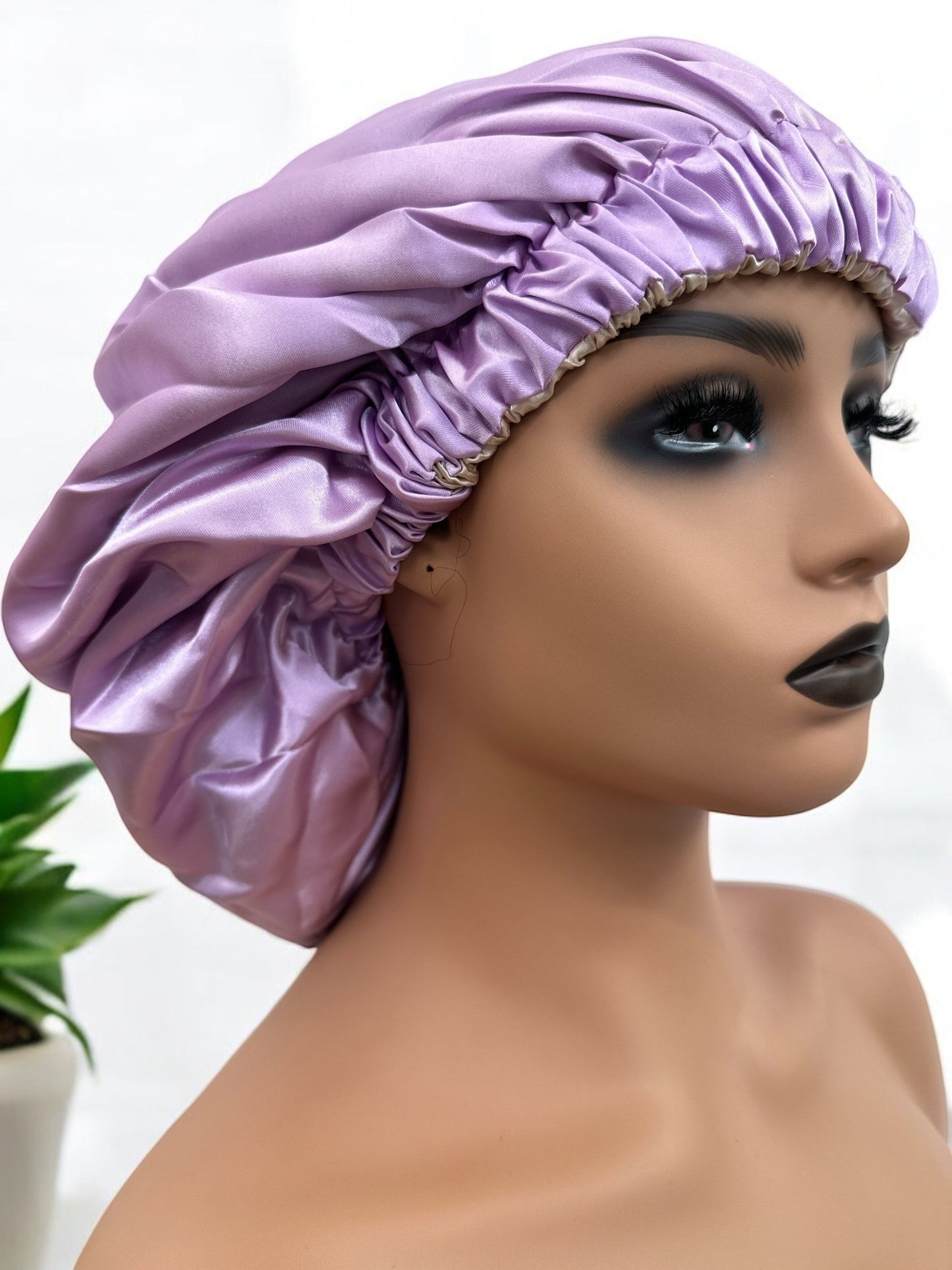 Double - Layered Reversible Satin Silk Bonnet Cap - Fatisha Boutique