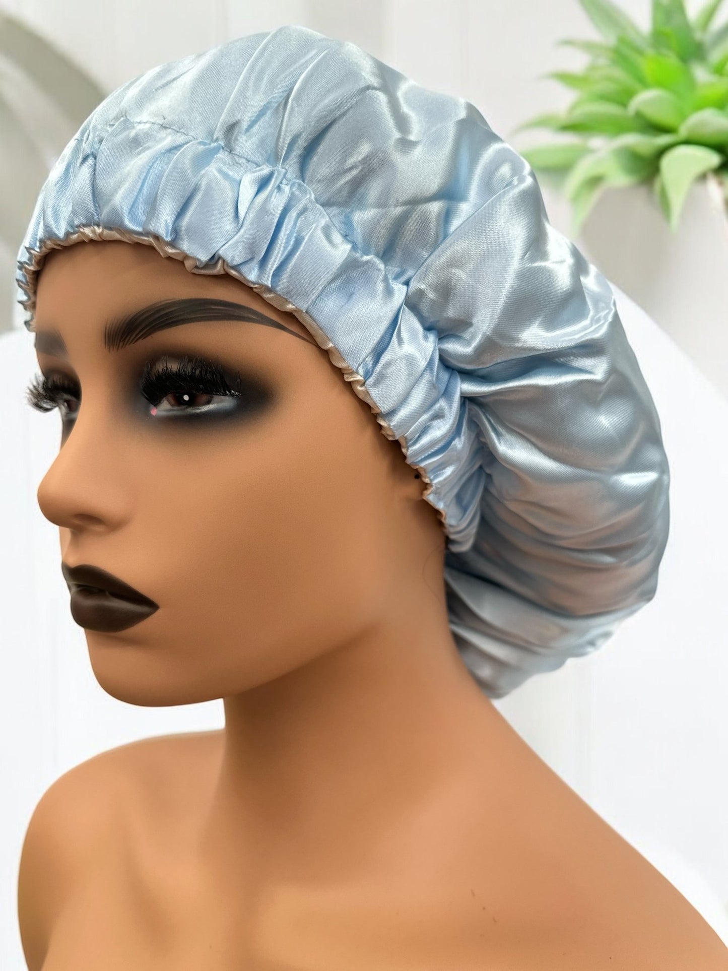 Double - Layered Reversible Satin Silk Bonnet Cap - Fatisha Boutique