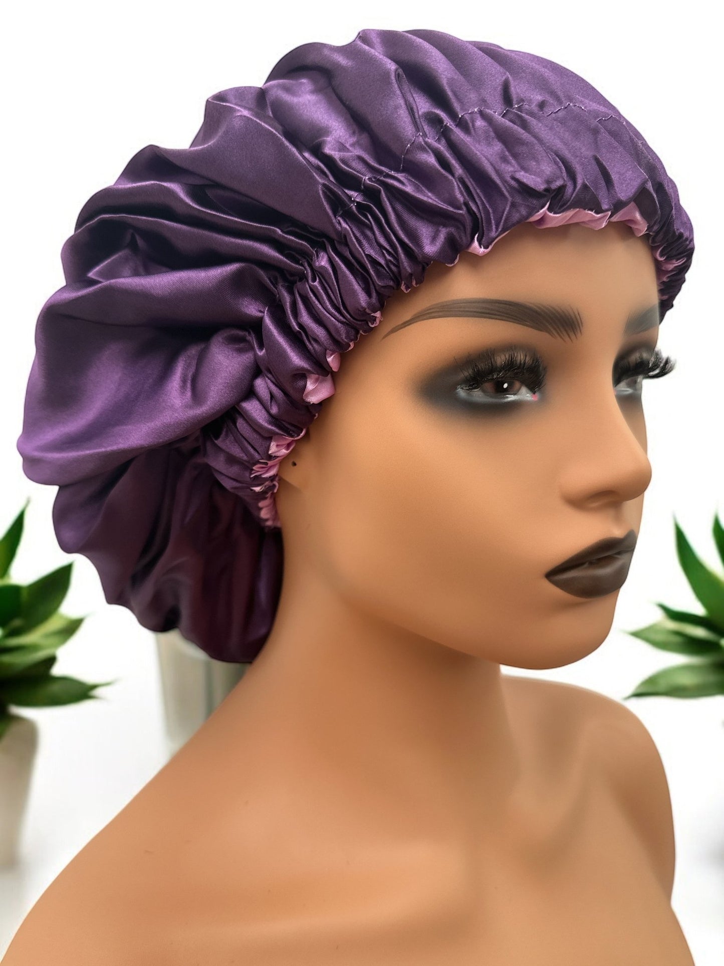 Double - Layered Reversible Satin Silk Bonnet Cap - Fatisha Boutique