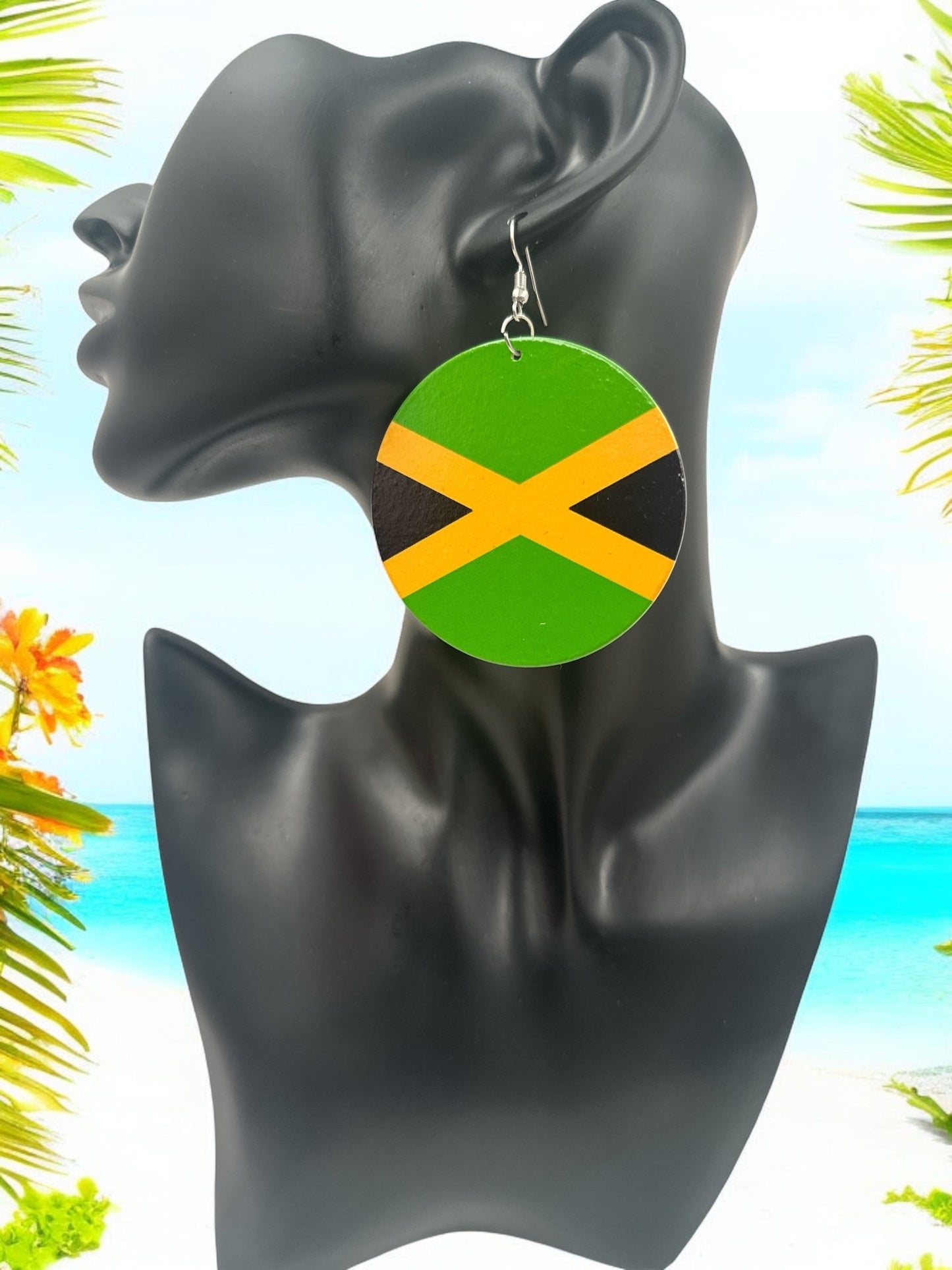 Double - Sided Caribbean Countries Bold Statement Dangle Earrings - Fatisha Boutique